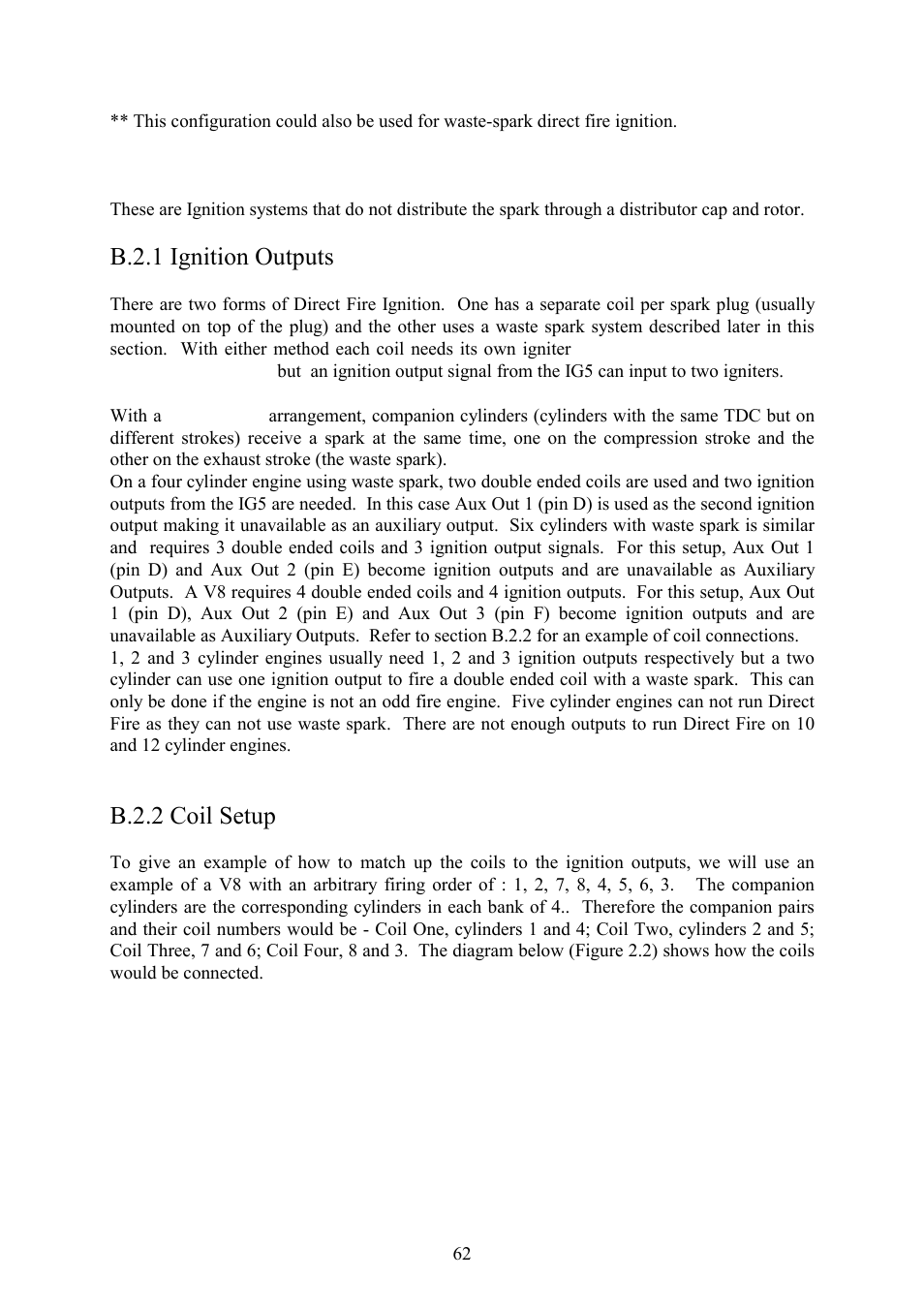 B.2 direct fire ignition, B.2.1 ignition outputs, B.2.2 coil setup | B.2.1 ignition outputs b.2.2 coil setup | Haltech IG5 User Manual | Page 66 / 89