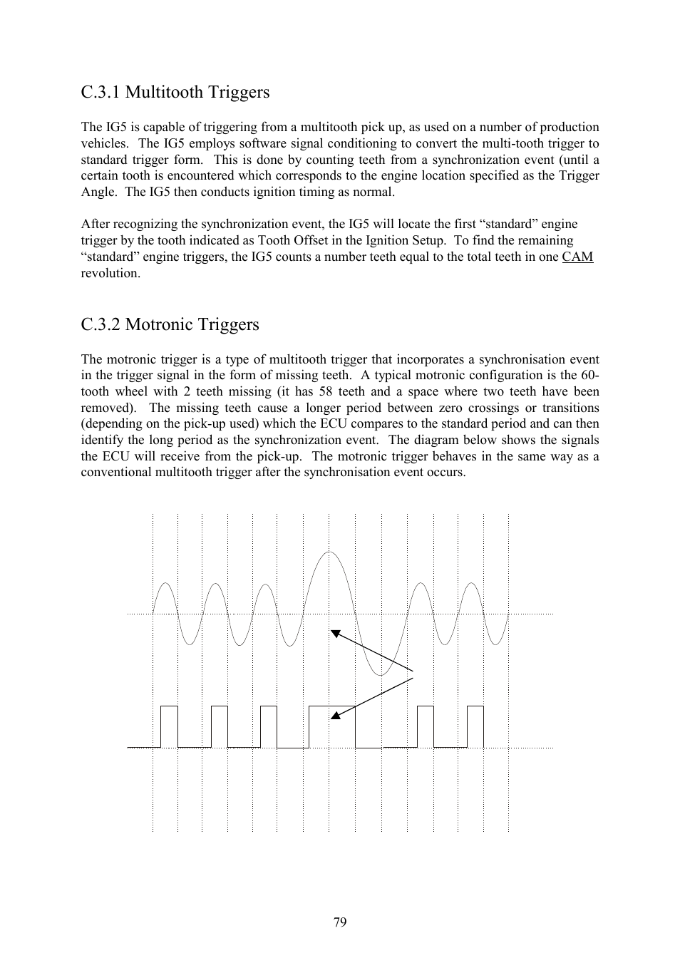 C.3.1 multitooth triggers, C.3.2 motronic triggers, C.3.1 multitooth triggers c.3.2 motronic triggers | Haltech IG5 User Manual | Page 83 / 89