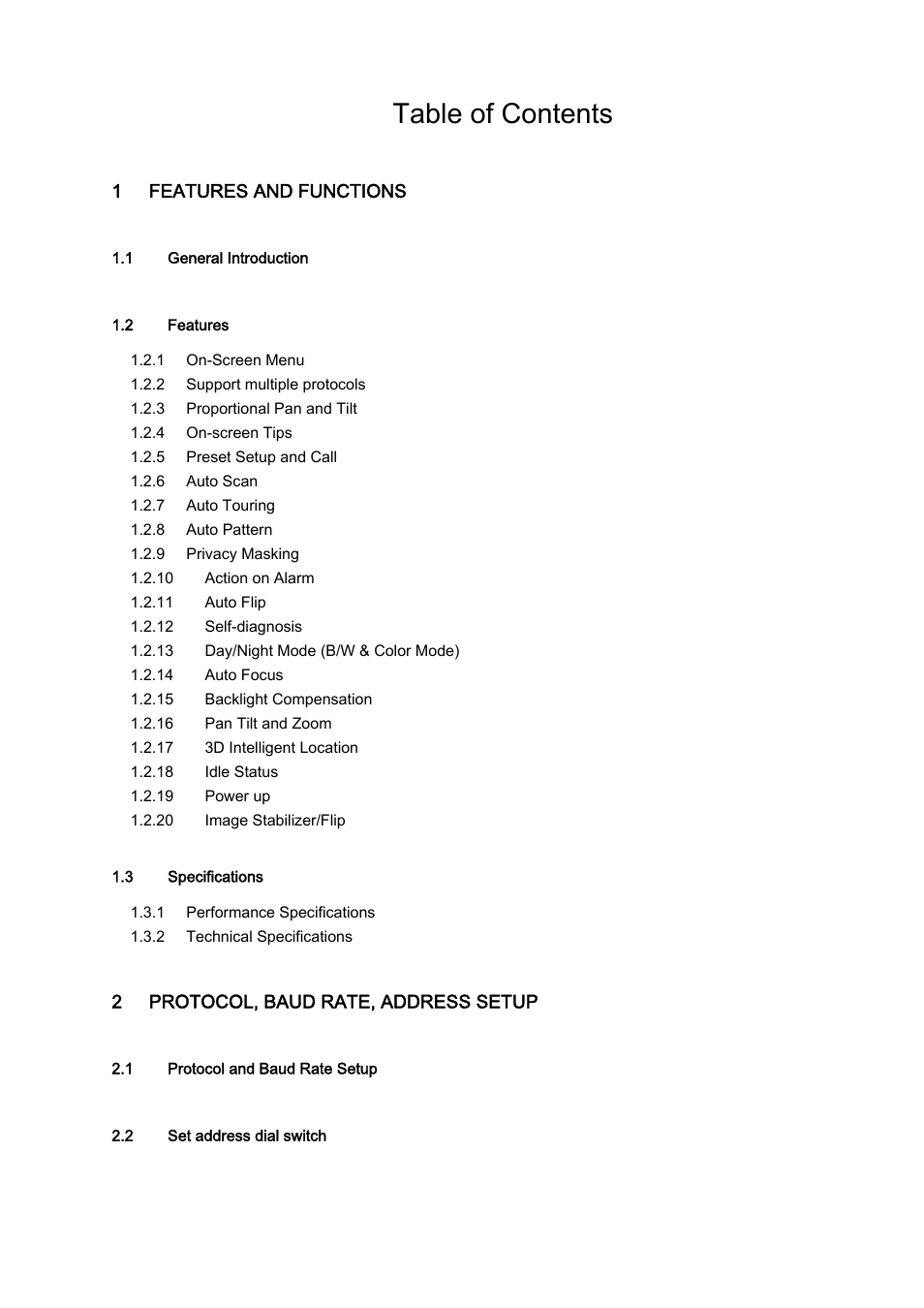 IC Realtime 1080P (Full HD over coax) HD-SDI / HDcctv 20x Optical PTZ User Manual | Page 2 / 37
