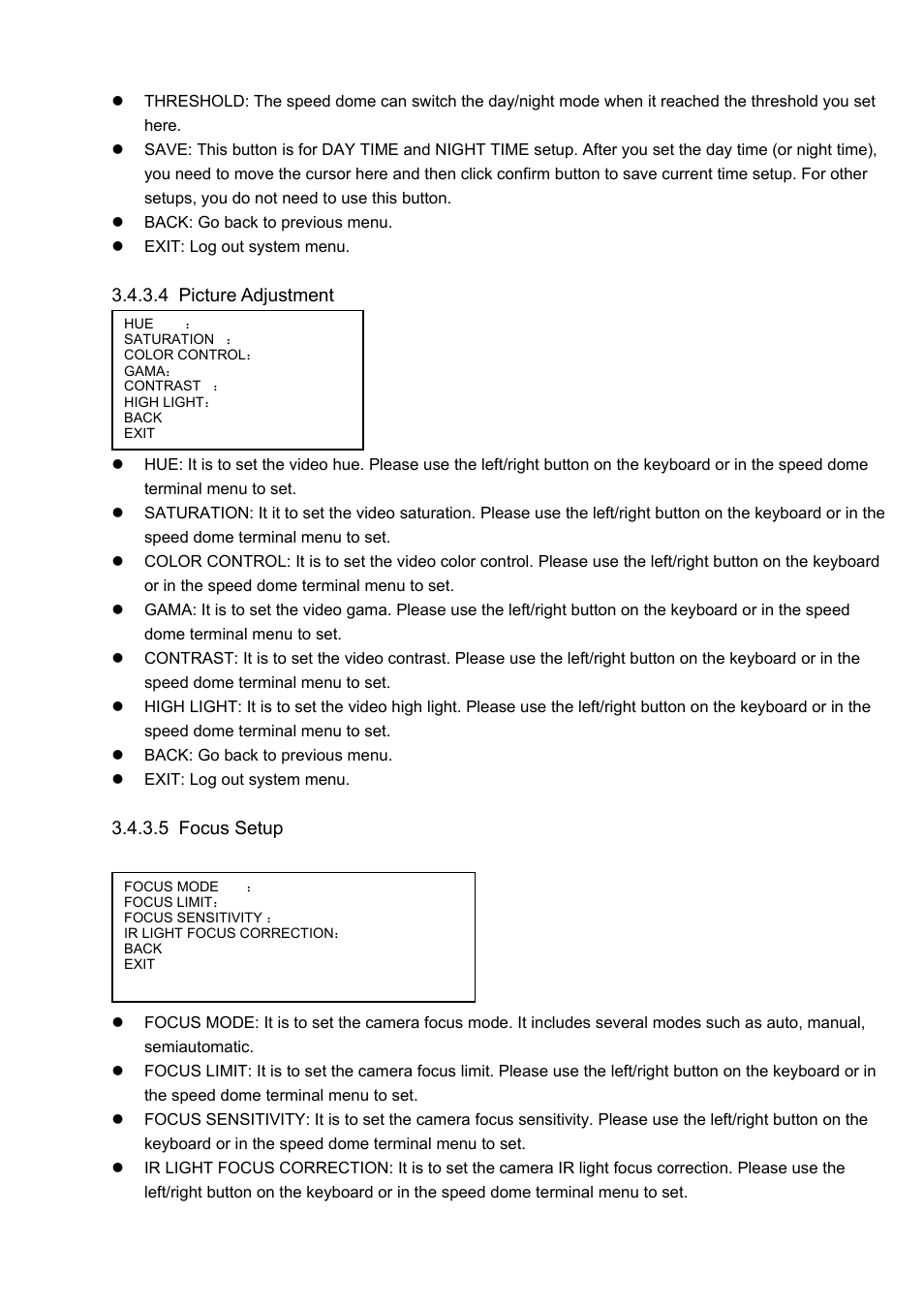 IC Realtime 1080P (Full HD over coax) HD-SDI / HDcctv 20x Optical PTZ User Manual | Page 20 / 37