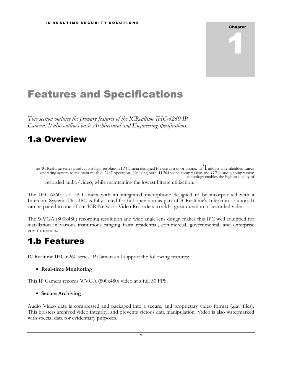 Features and specifications, A overview, B features | IC Realtime Villa Outdoor Station (IHC6260) User Manual | Page 4 / 15