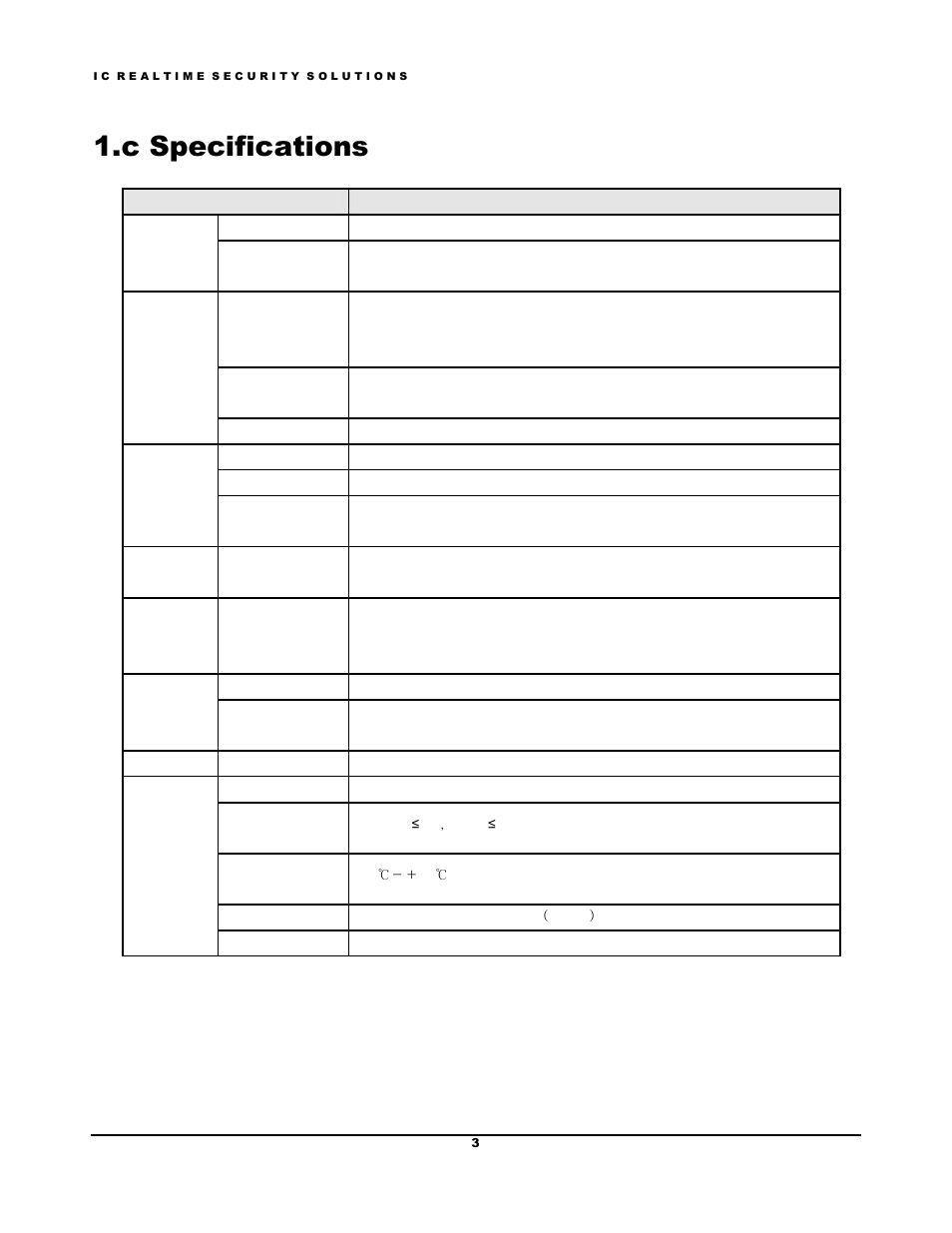C specifications | IC Realtime Villa Outdoor Station (IHC6260) User Manual | Page 6 / 15