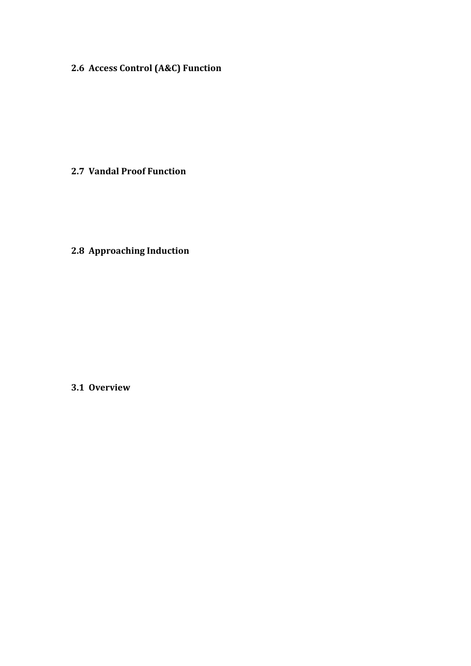 Access control (a&c) function, Vandal proof function, Approaching induction | Web function, Overview, 3 web function | IC Realtime 1.3 MegaPixel Black Crystal Glass Apartment Outdoor Station User Manual | Page 11 / 28
