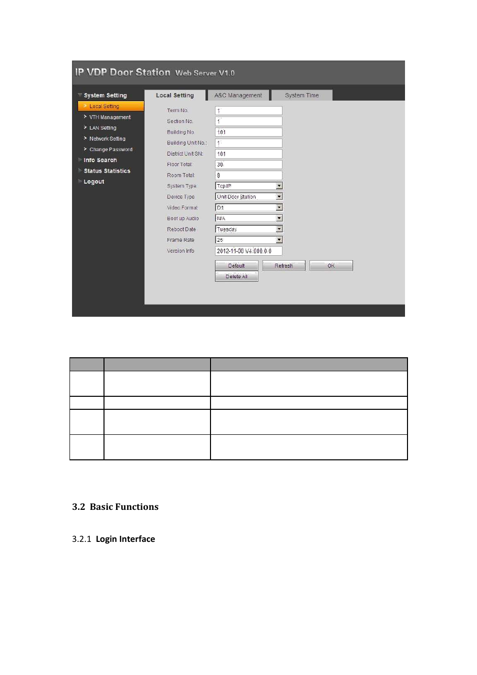 Basic functions, Login interface | IC Realtime 1.3 MegaPixel Black Crystal Glass Apartment Outdoor Station User Manual | Page 12 / 28
