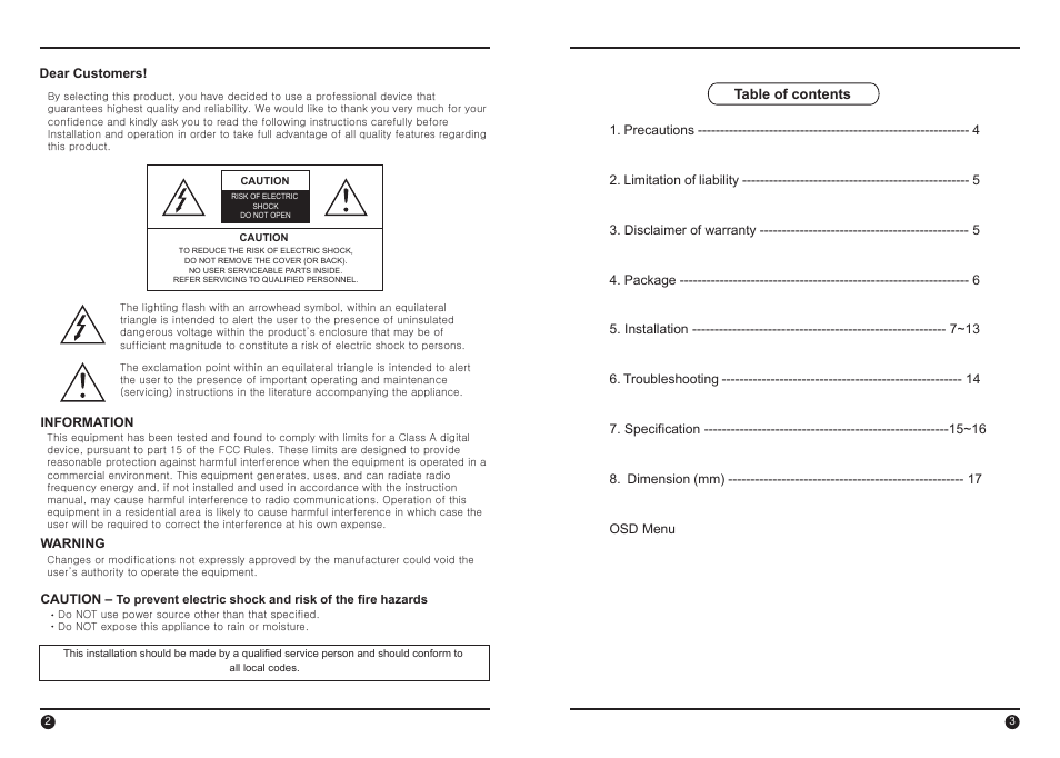IC Realtime 520TVL Super Night Vision Outdoor AF 30X Zoom Camera (EL8000IR) User Manual | Page 2 / 10