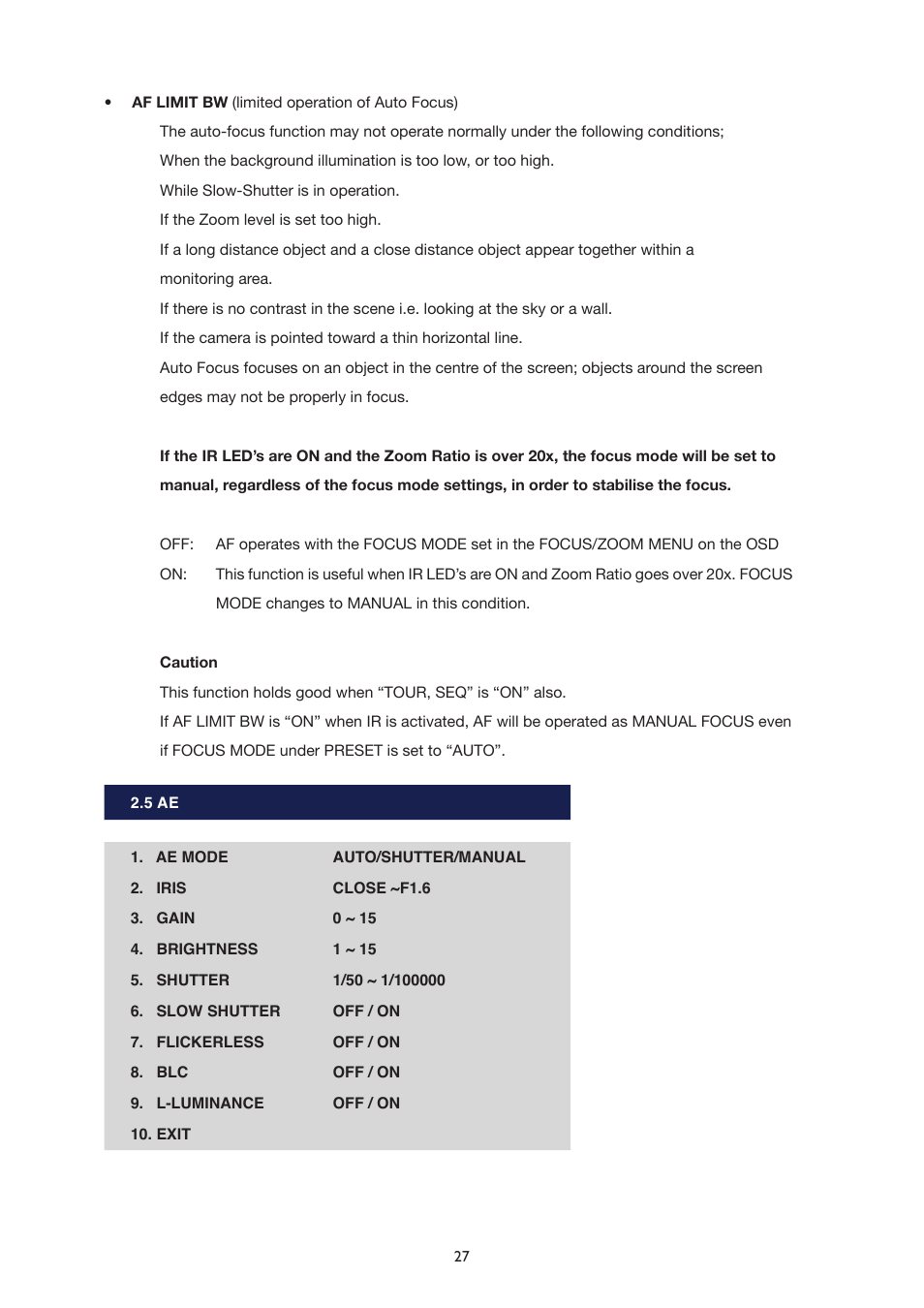 IC Realtime The Sentinal WDR 36x Optical Zoom, 32x Digital Zoom IR PTZ Camera User Manual | Page 27 / 47