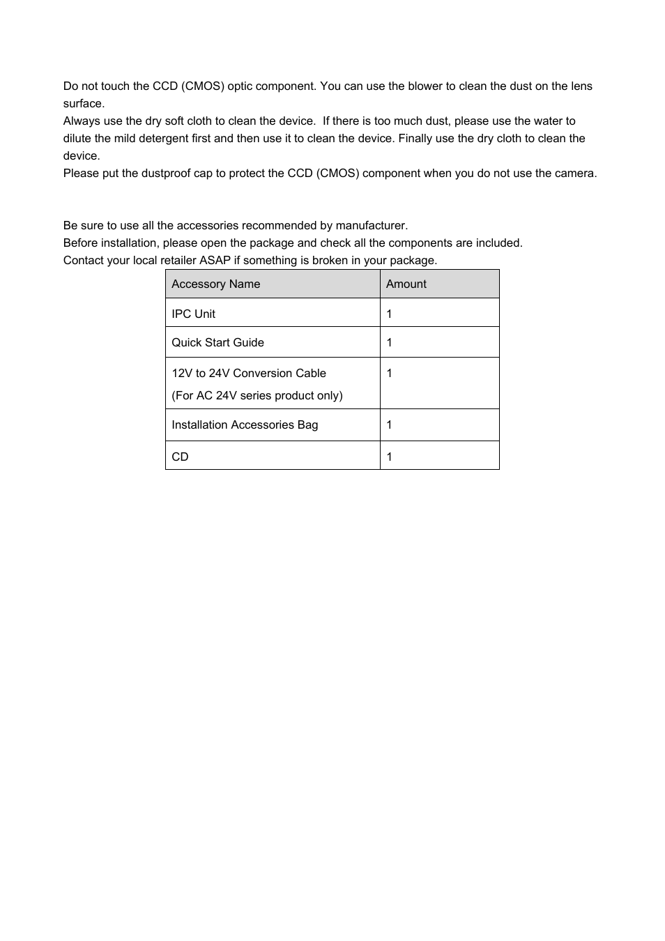 IC Realtime 3 Megapixel Exmor CMOS 3.3-12mm VF Full HD Network IR-Bullet Camera (ICIPB3000AF) User Manual | Page 4 / 31