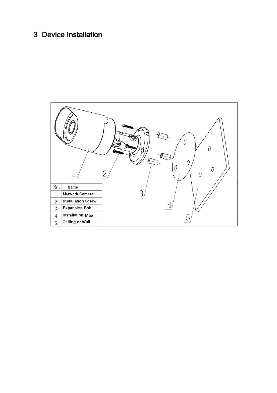 Device installation, 3 device installation | IC Realtime 1.3 MegaPixel Full HD Vandal Proof IP Bullet Camera with IR & POE (ICIPB1300) User Manual | Page 11 / 19