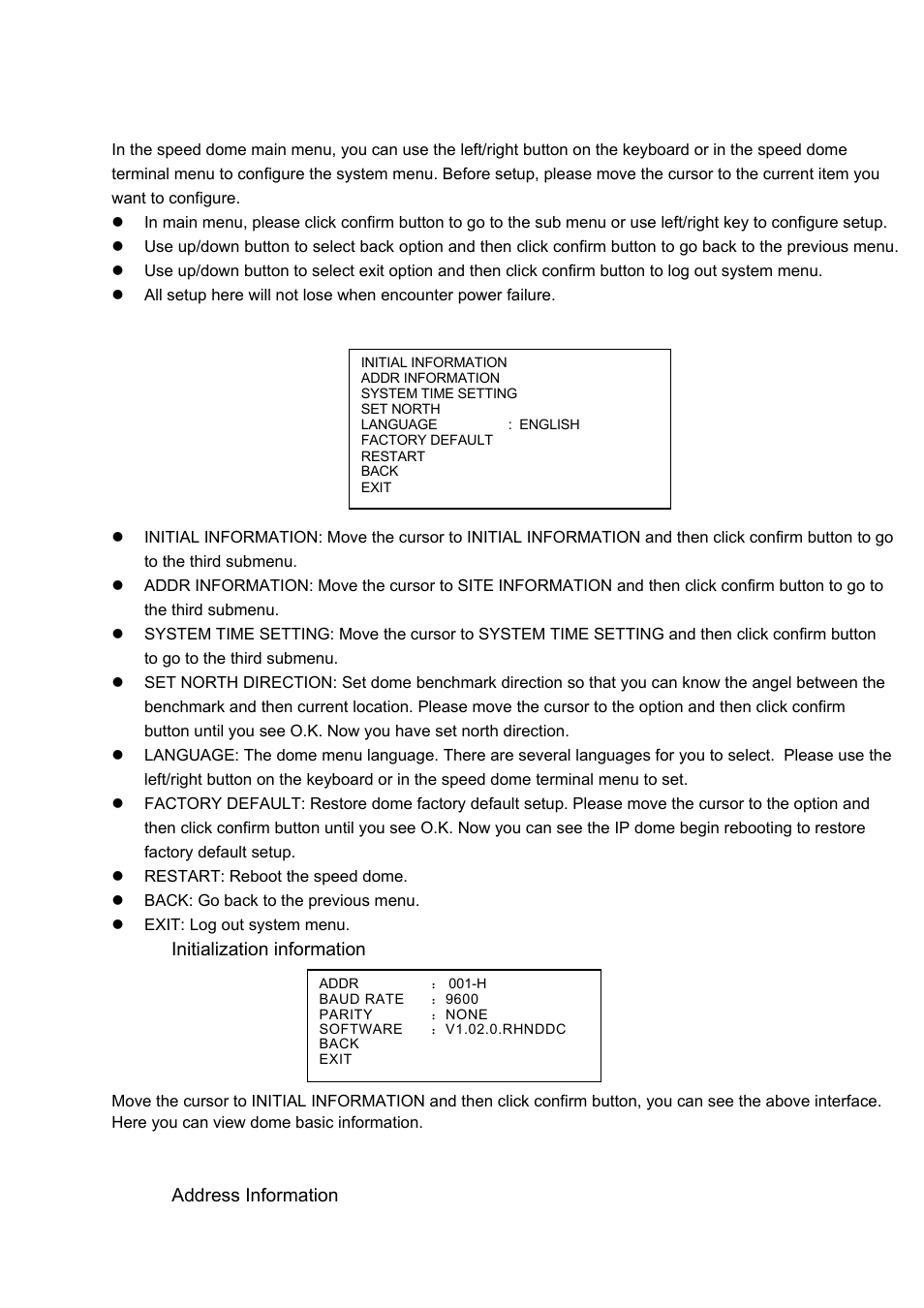 4 menu operation | IC Realtime 2Mp 30x Optical Zoom Full HD Network PTZ Dome Camera with 300ft IR (ICIP3001HDIR) User Manual | Page 17 / 37