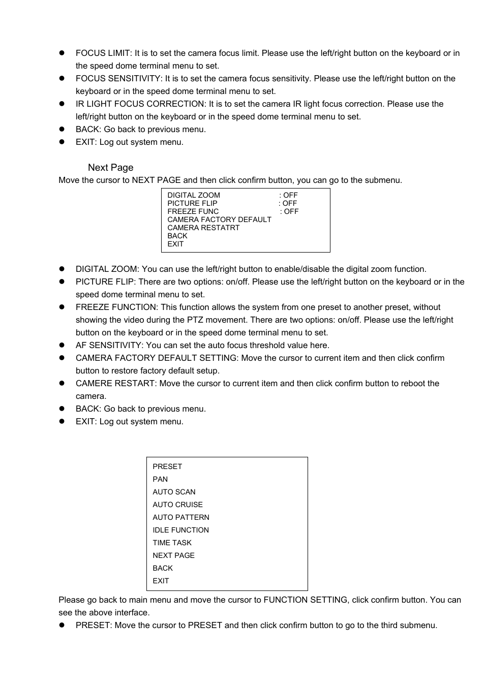 IC Realtime 2Mp 30x Optical Zoom Full HD Network PTZ Dome Camera with 300ft IR (ICIP3001HDIR) User Manual | Page 22 / 37