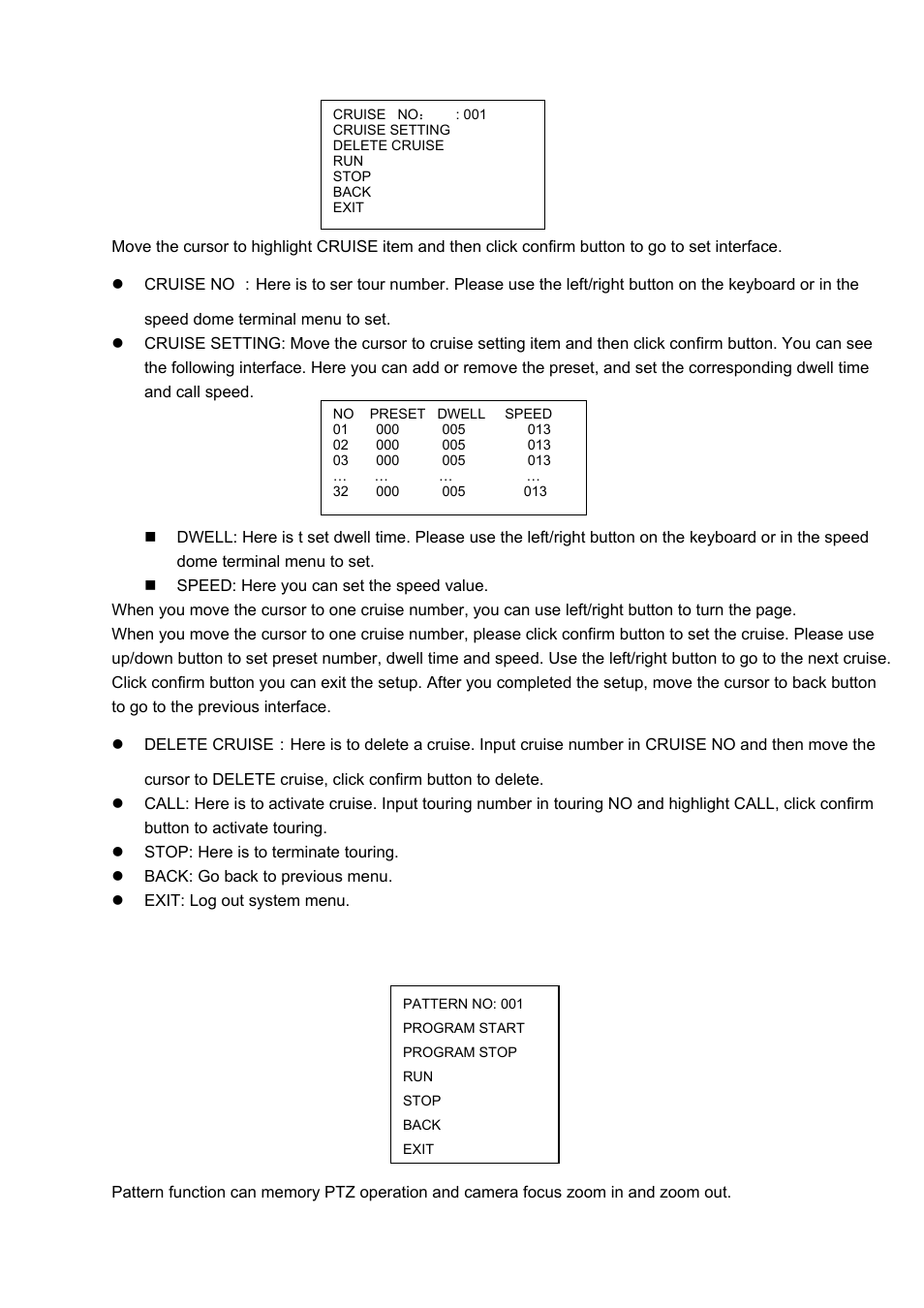 5 pattern | IC Realtime 2Mp 30x Optical Zoom Full HD Network PTZ Dome Camera with 300ft IR (ICIP3001HDIR) User Manual | Page 25 / 37