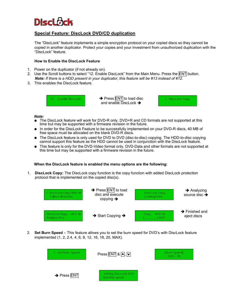 ILY DiscLock DVD/CD duplication User Manual | 2 pages