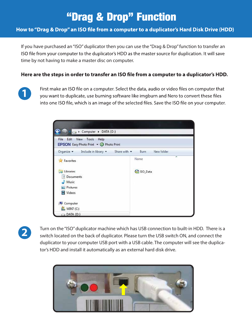 ILY Drag & Drop Function User Manual | 3 pages