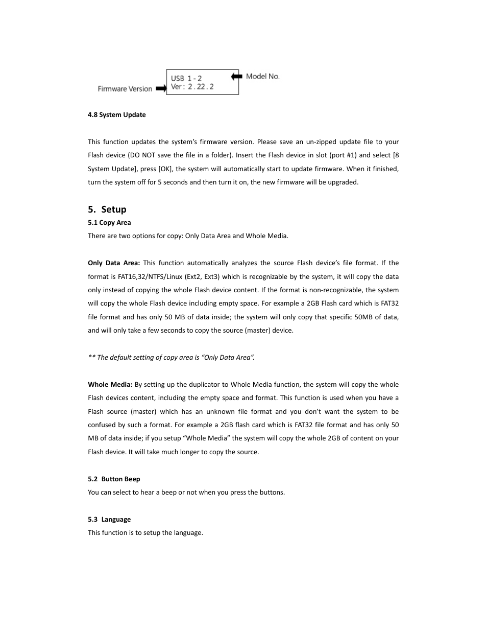 Setup | ILY USB Mini Portable USB Duplicator User Manual | Page 10 / 12