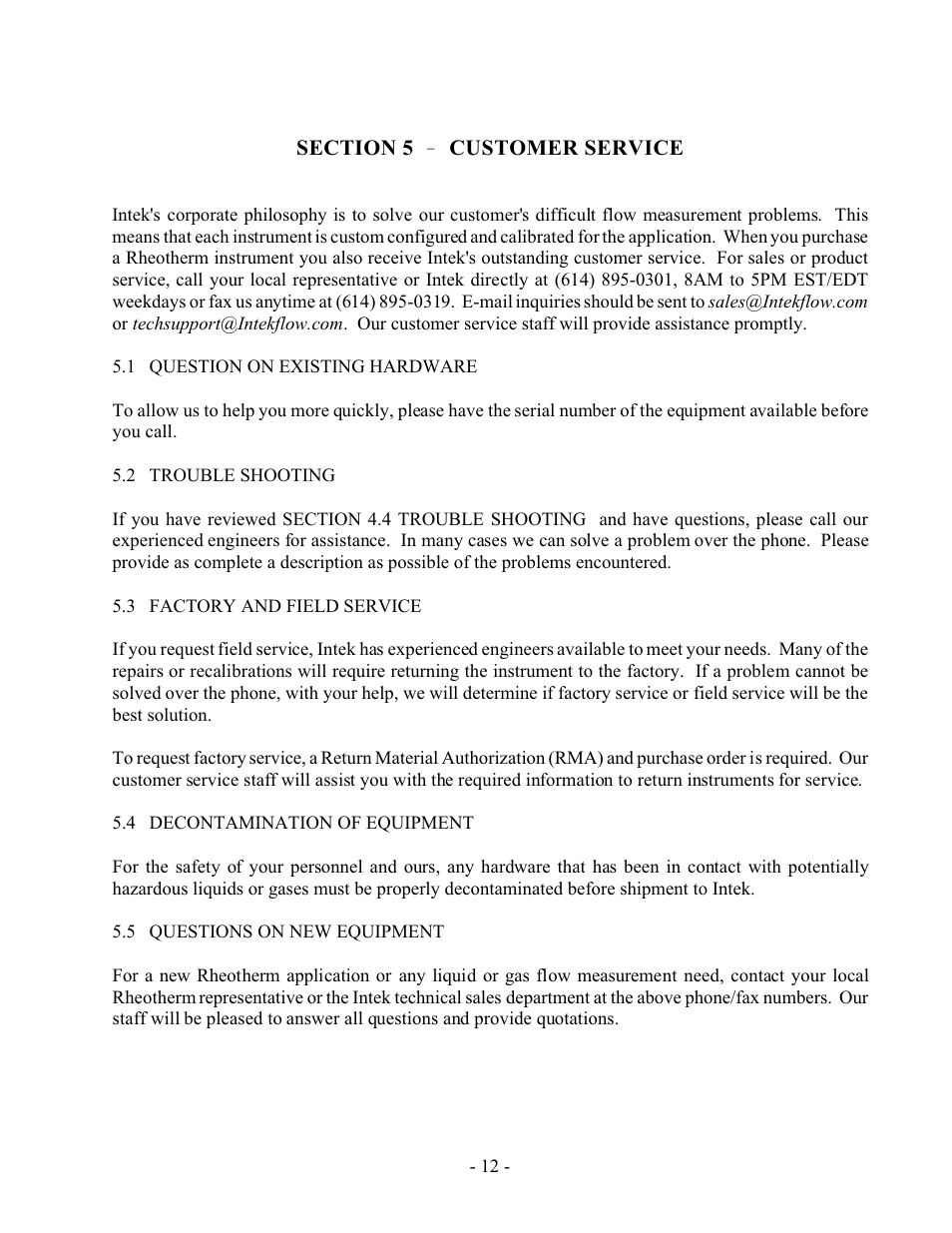 Intek 100FS User Manual | Page 14 / 17