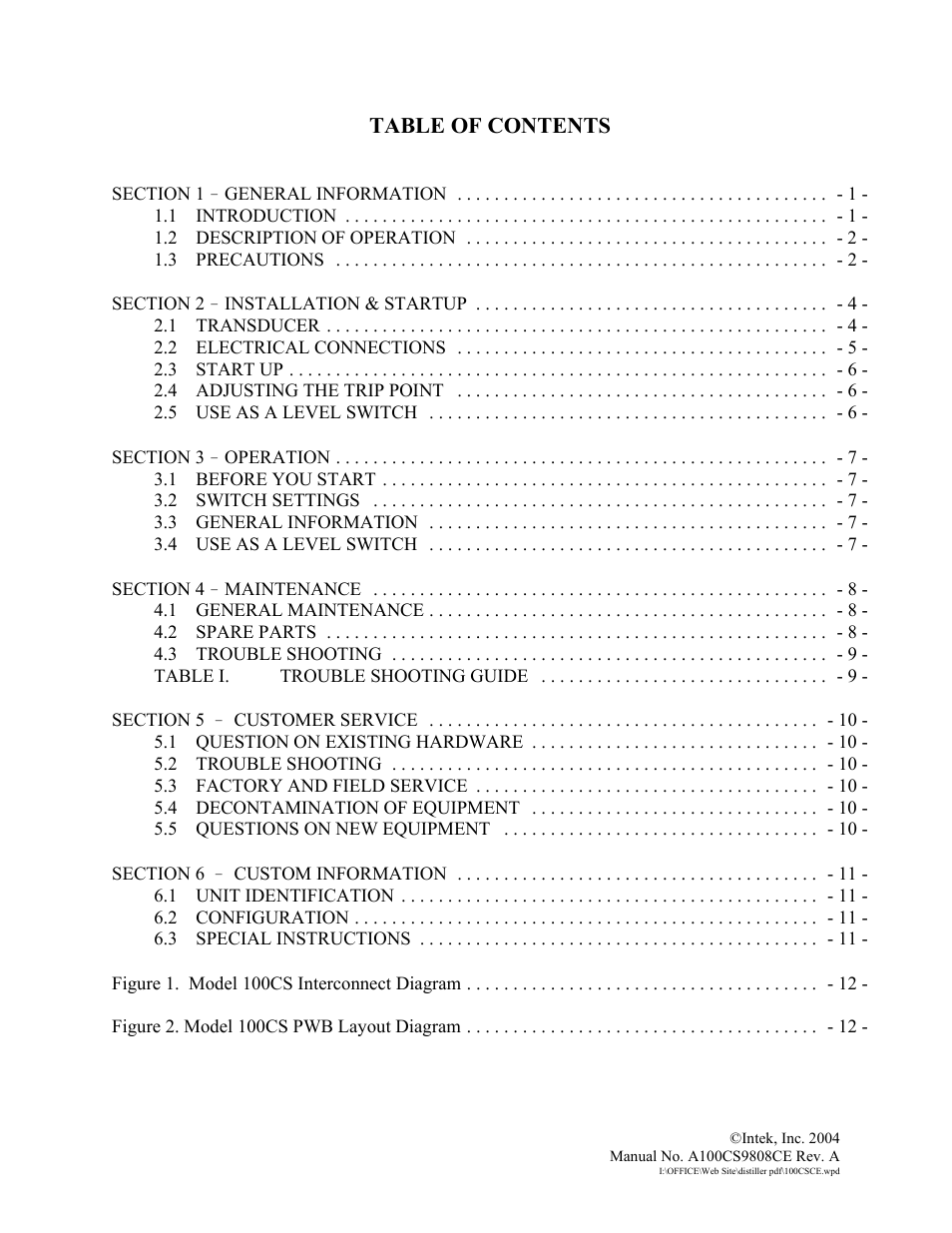 Intek 100CS with CE Marking User Manual | Page 2 / 14