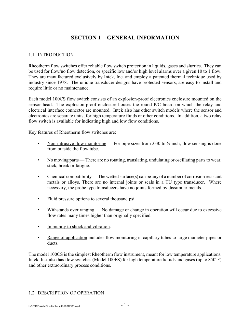 General information | Intek 100CS with CE Marking User Manual | Page 3 / 14