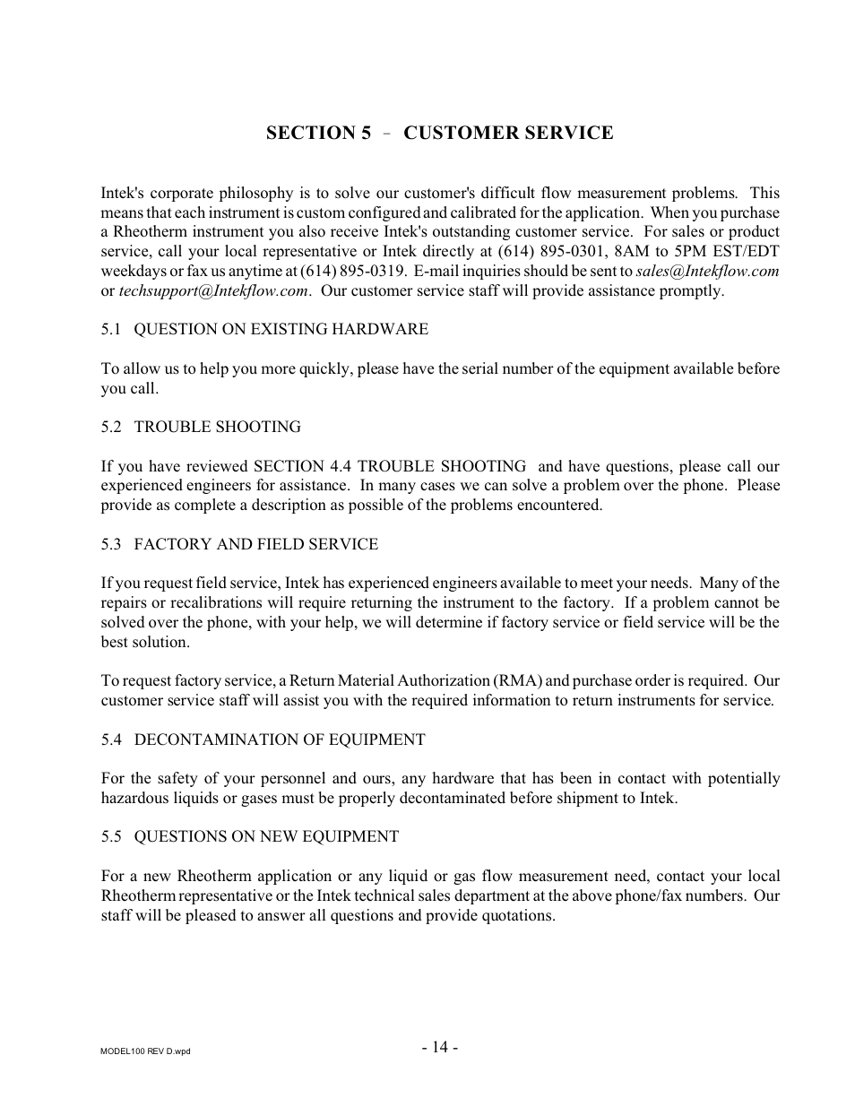 Intek 100 User Manual | Page 16 / 20