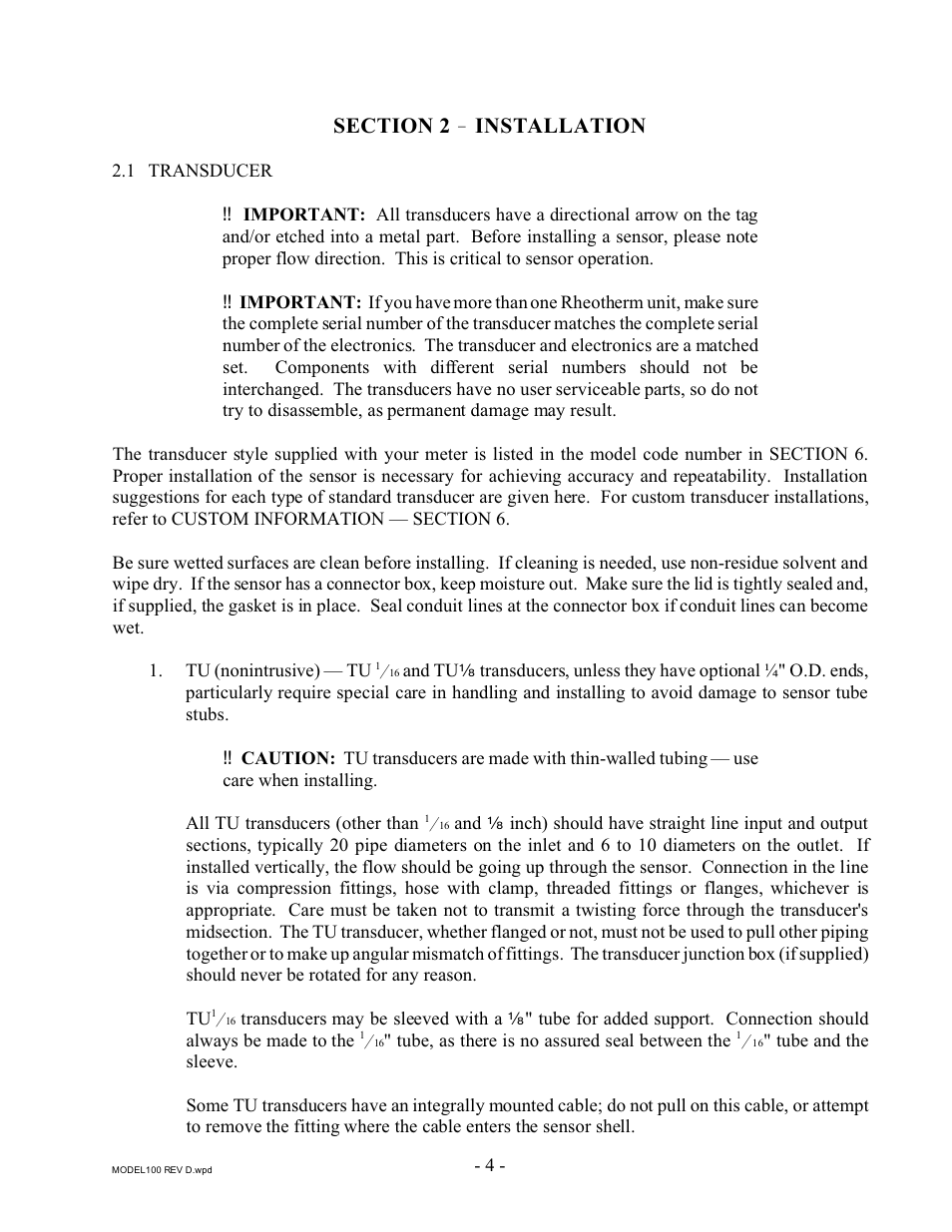 Installation | Intek 100 User Manual | Page 6 / 20