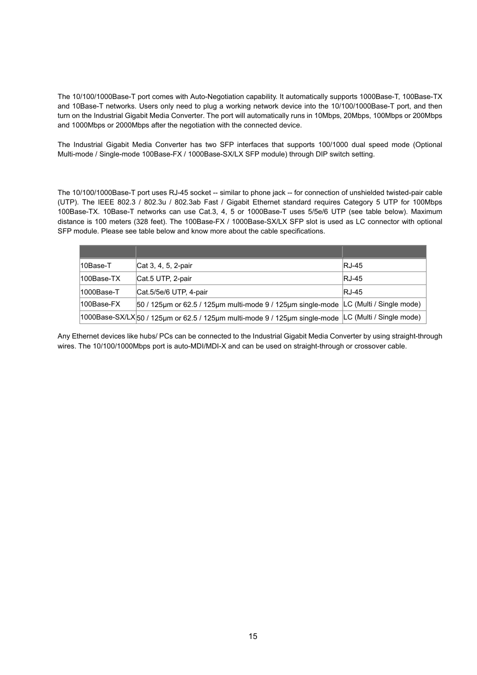 6 cabling | Interlogix MC350-1T-2S User Manual | Page 15 / 29