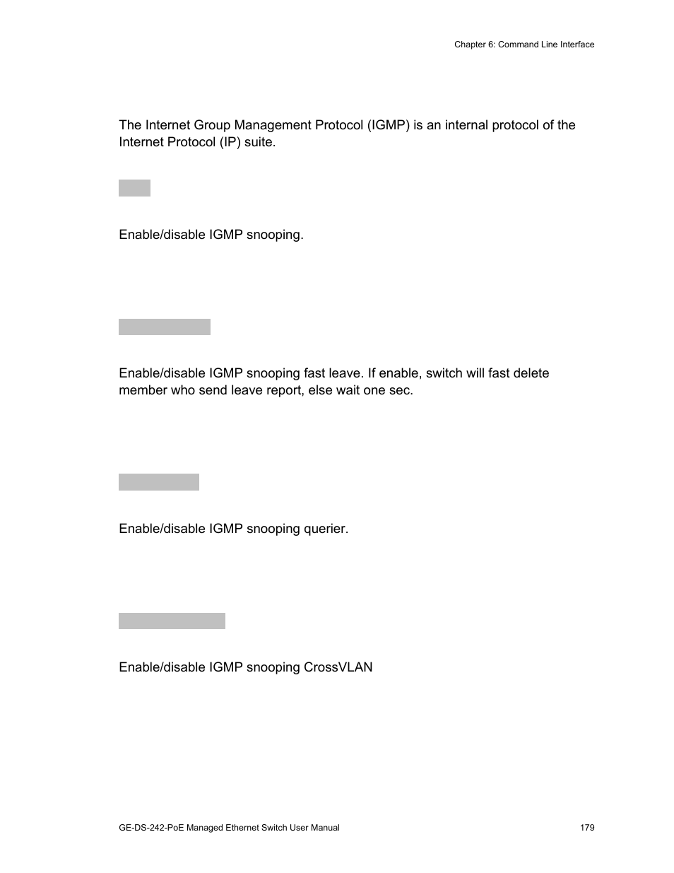 Igmp | Interlogix GE-DS-242-PoE User Manual | Page 183 / 218