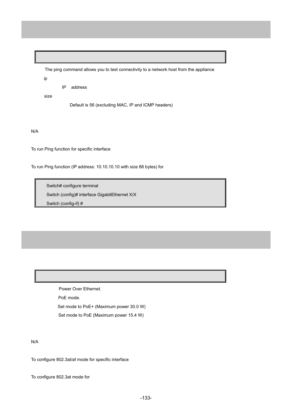 72 ping ip, 73 poe mode | Interlogix NS4702-24P-4S-4X Command Line Guide User Manual | Page 133 / 434