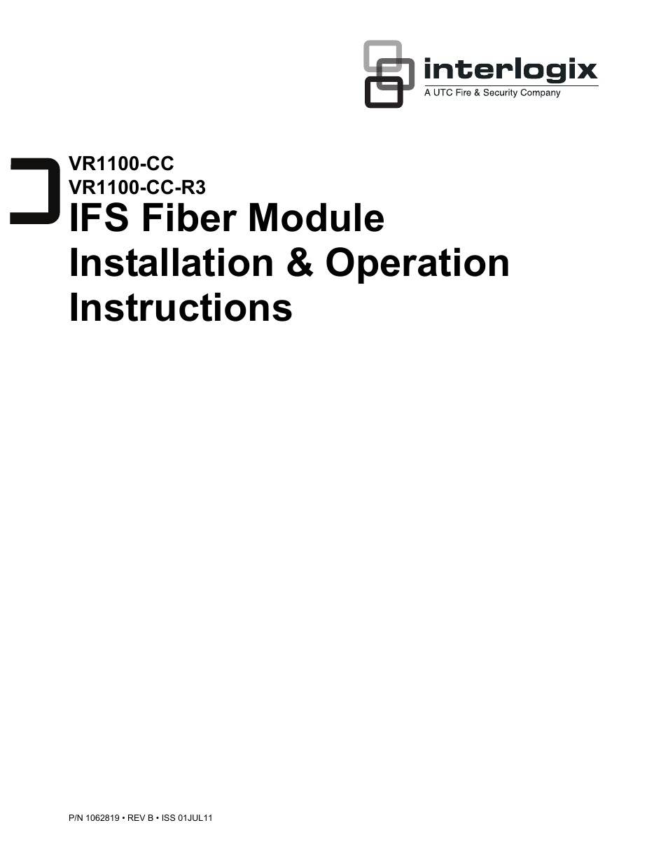 Interlogix VR1100CC Series User Manual | 7 pages