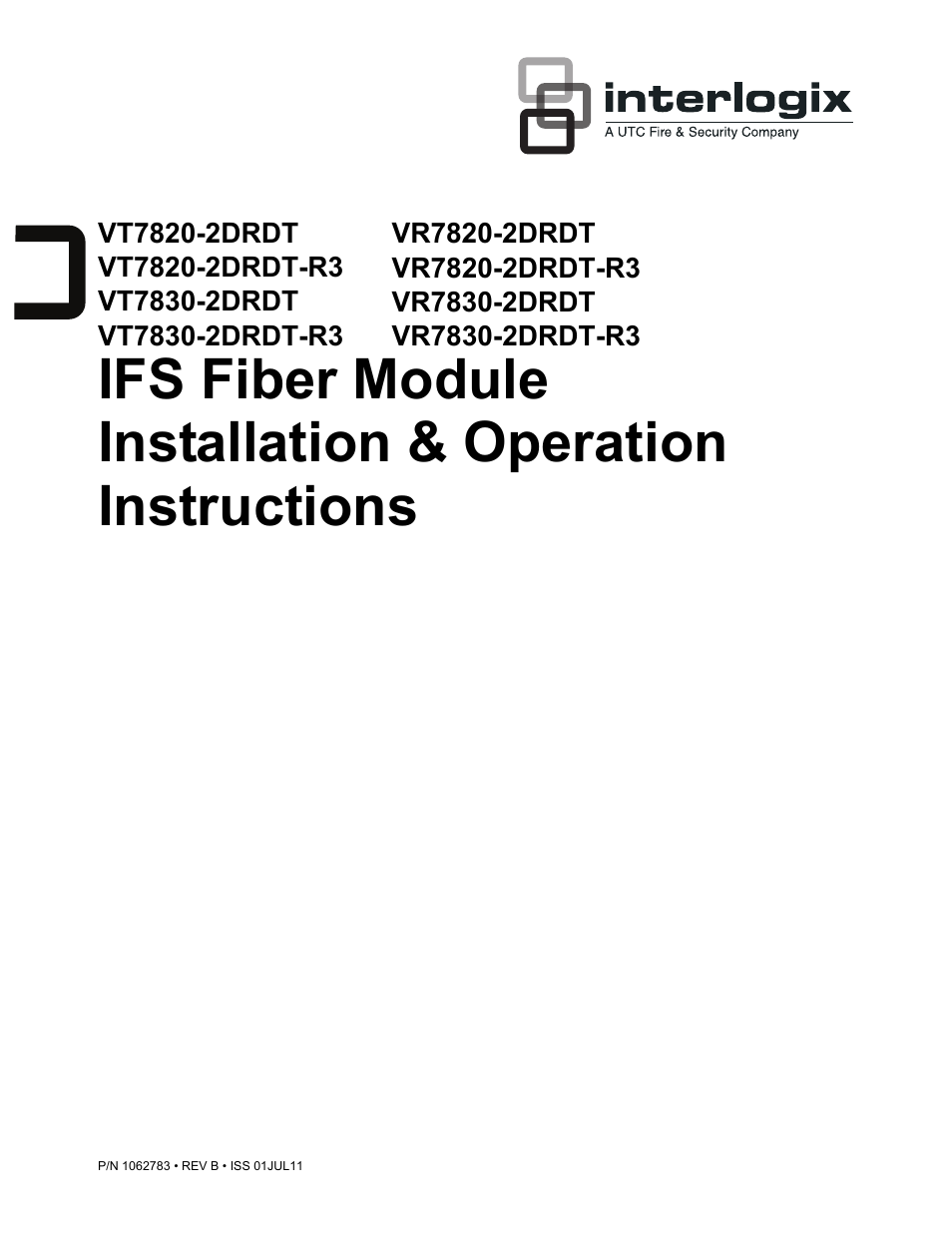 Interlogix VR7800-2DRDT Series User Manual | 11 pages