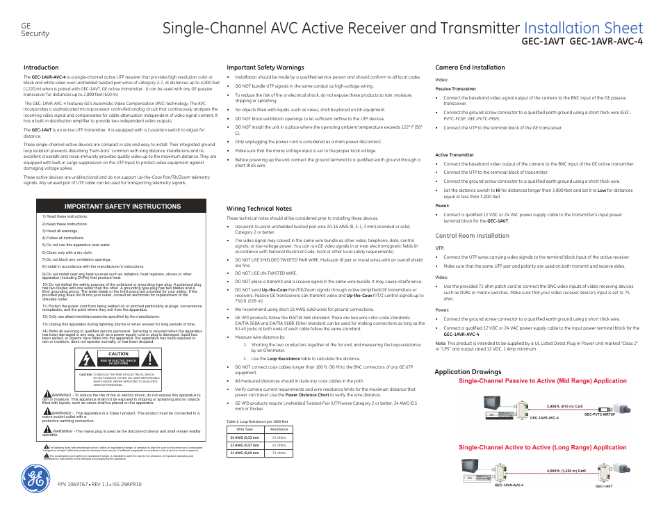 Interlogix VTP-1A Series User Manual | 2 pages