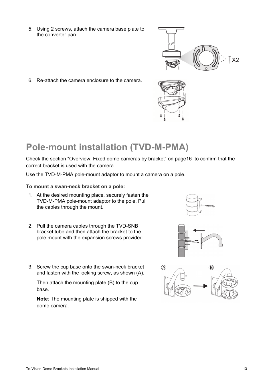 Pole-mount installation (tvd-m-pma) | Interlogix TruVision Camera Mounts User Manual | Page 15 / 20