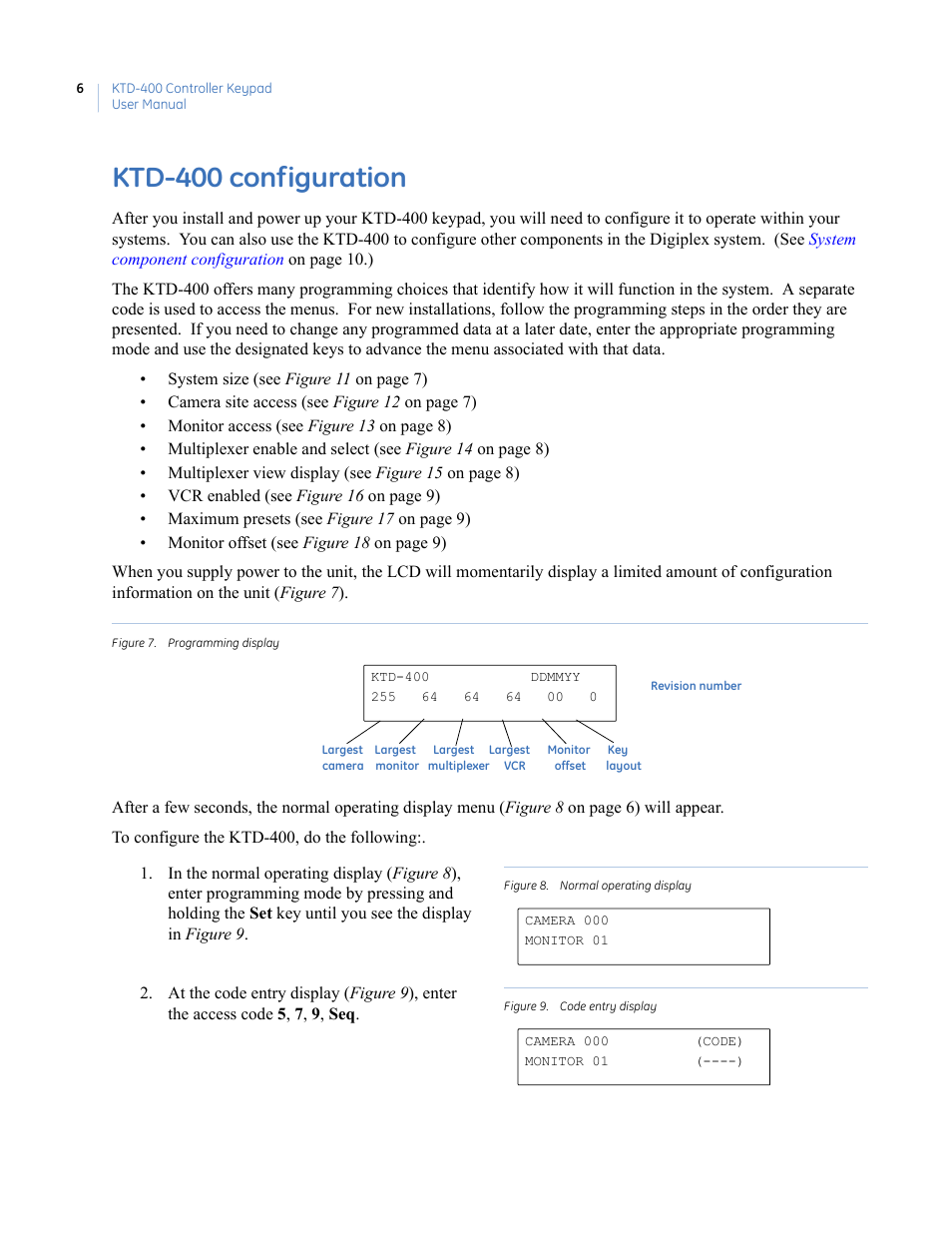 Ktd-400 configuration | Interlogix KTD-400 User Manual | Page 10 / 28