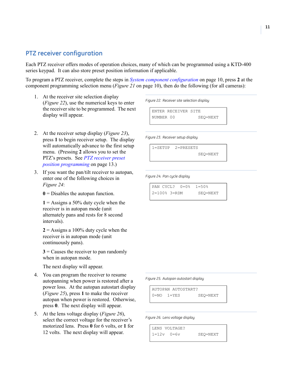 Ptz receiver configuration | Interlogix KTD-400 User Manual | Page 15 / 28
