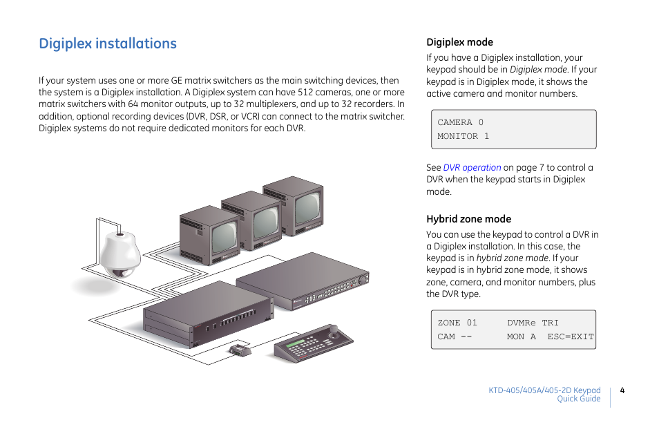 Digiplex installations | Interlogix KTD-405 Series Quick Guide User Manual | Page 4 / 16