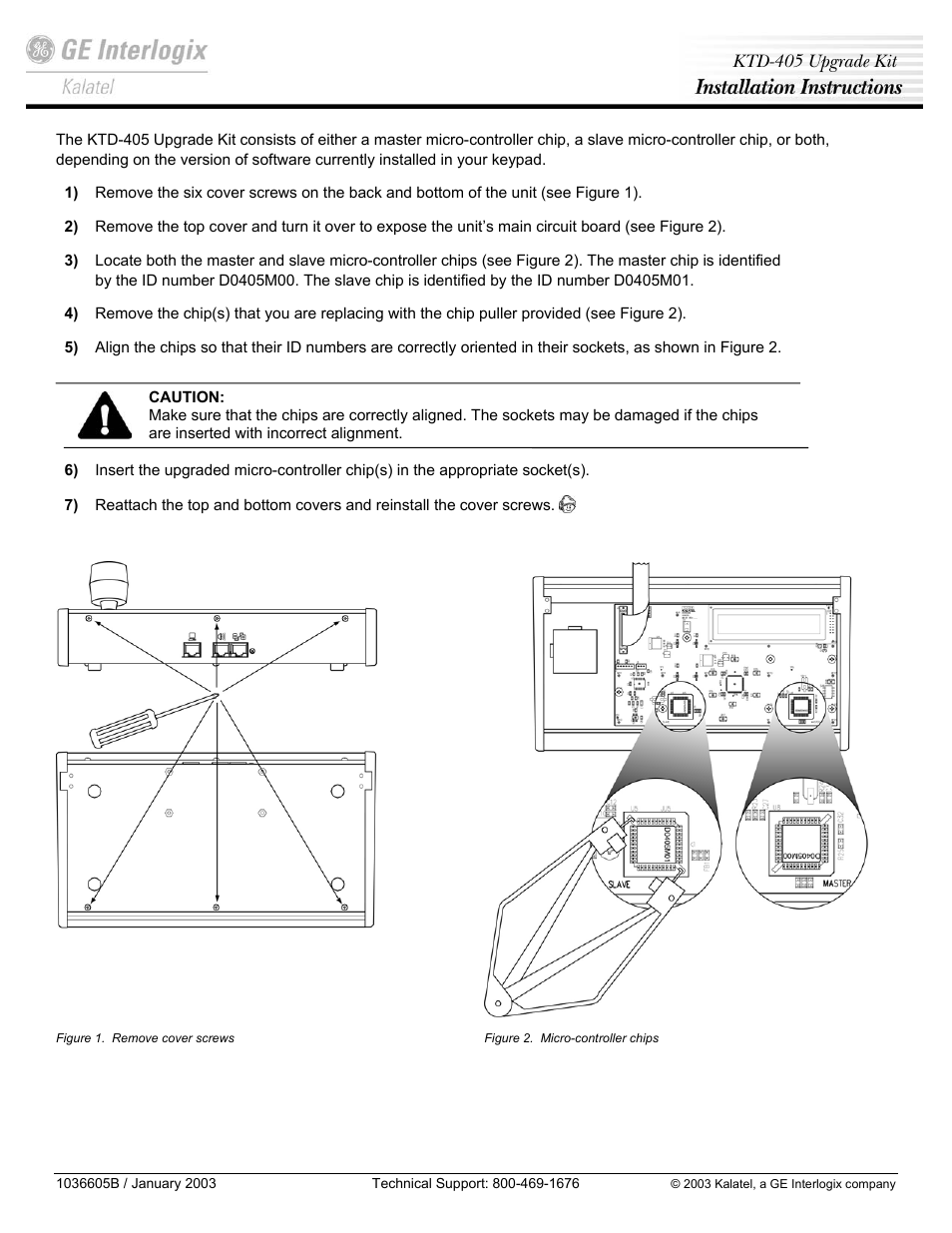 Interlogix KTD-405 Series Upgrade Kit Installation Instructions User Manual | 1 page