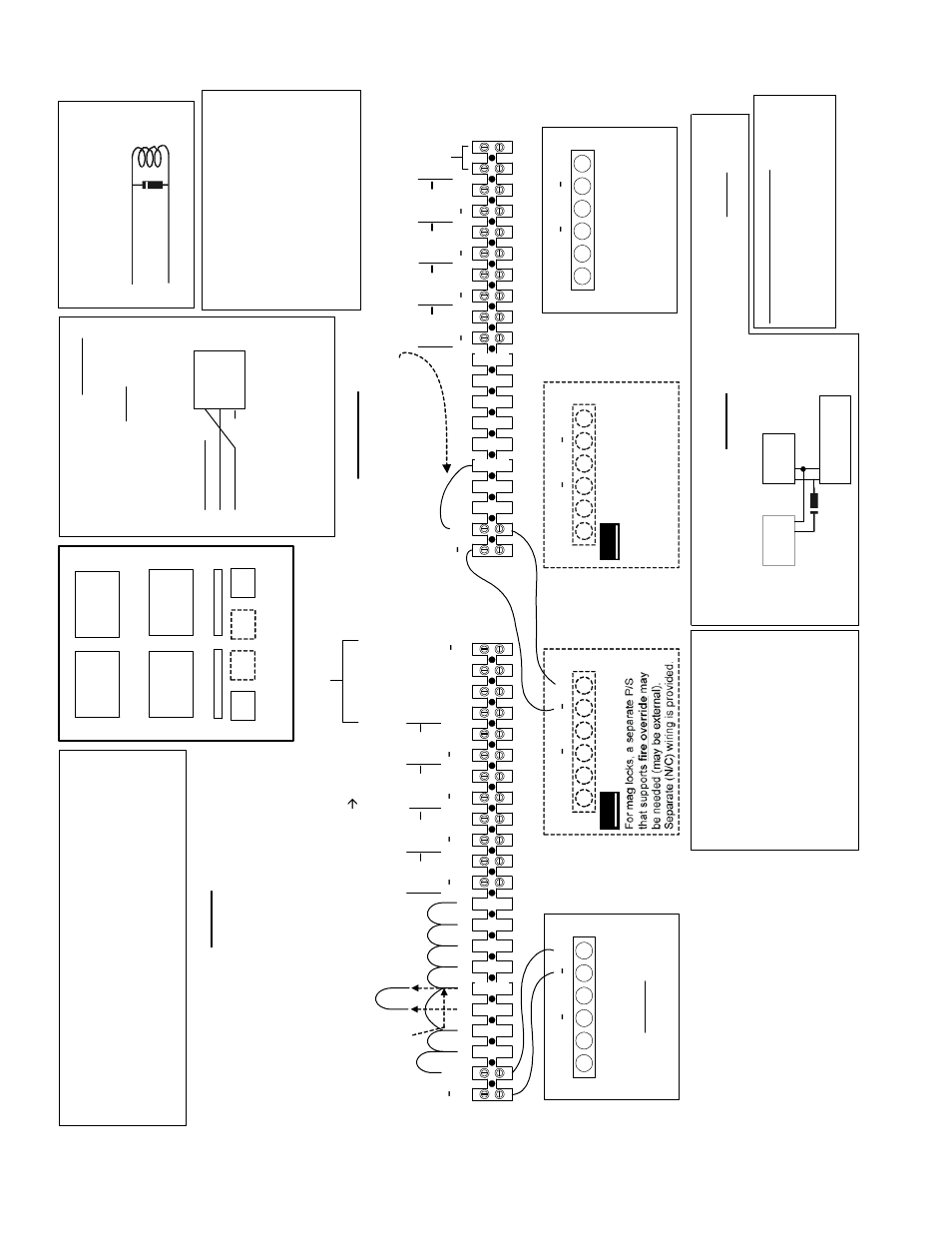 Mu lt i- do or controller, Multi-door controller, Tb 2 | Tb 1, Powe r li nks fo r do or s trik e s, Ps for d oor st rikes, Door loc k deta il ba ckup batt eries, Batter y p/s p/s, Gro undi ng, Upgra d ing the d oor capac ity | Interlogix Monitor XL Hardware Guide User Manual | Page 38 / 66