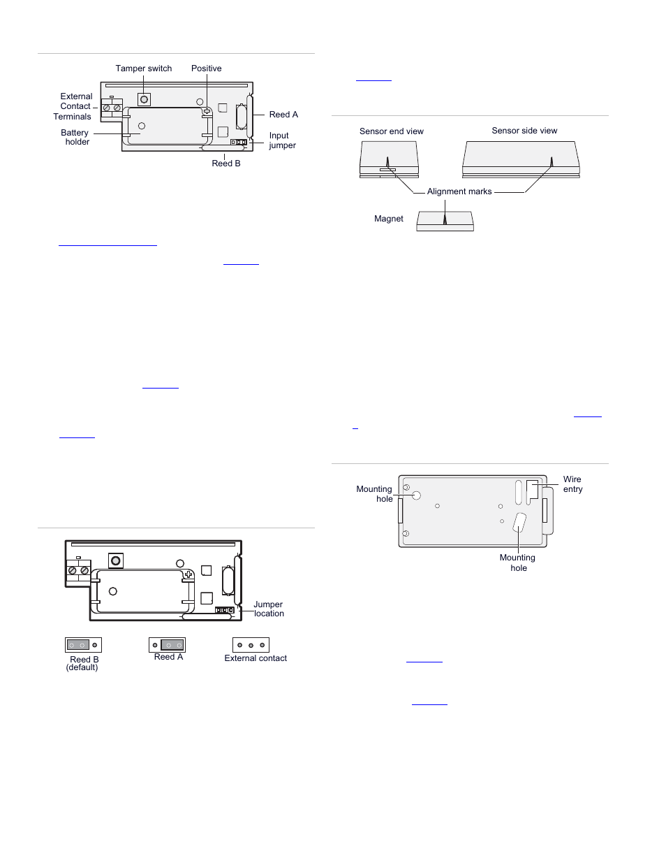 Input selection, Verifying rf communication, To verify | Mounting, To mount the sensor | Interlogix 319.5 Crystal MaxLife Door User Manual | Page 2 / 4