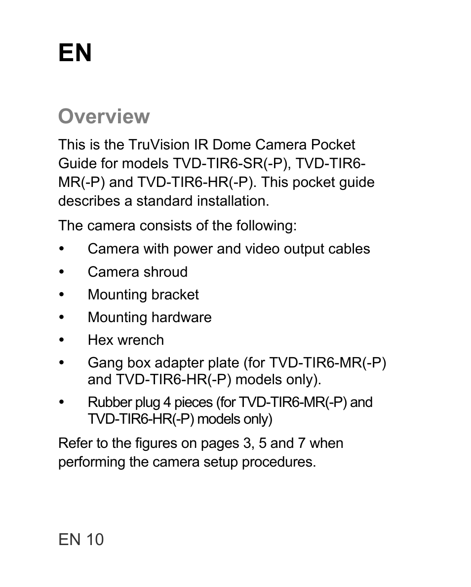 Overview | Interlogix TVD-TIR6 User Manual | Page 12 / 76