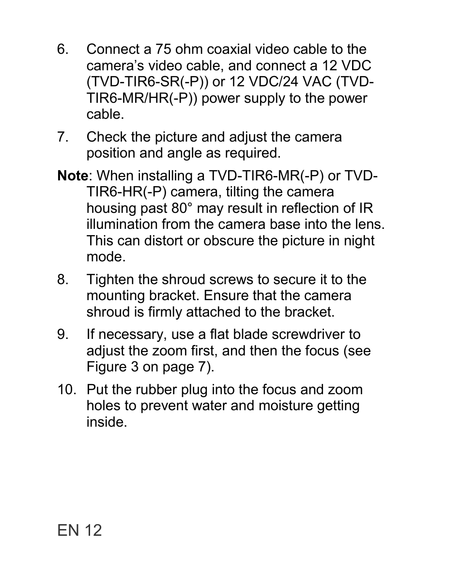 Interlogix TVD-TIR6 User Manual | Page 14 / 76
