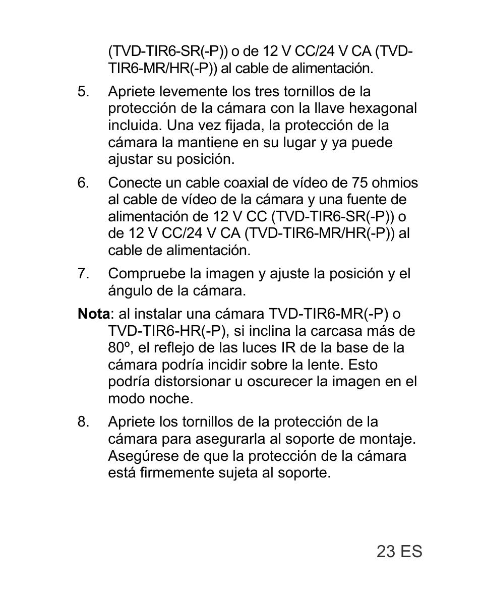 Interlogix TVD-TIR6 User Manual | Page 25 / 76