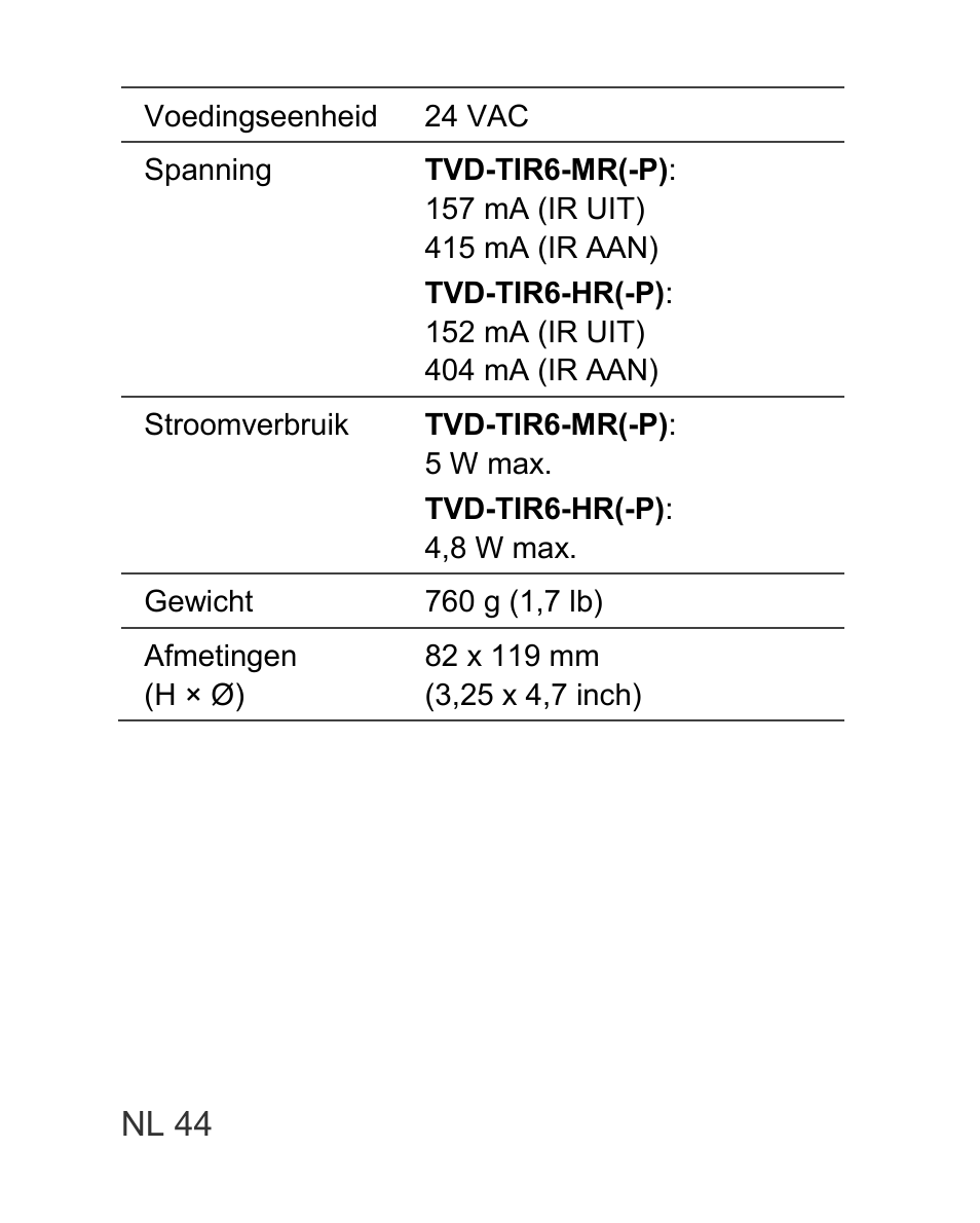 Interlogix TVD-TIR6 User Manual | Page 46 / 76