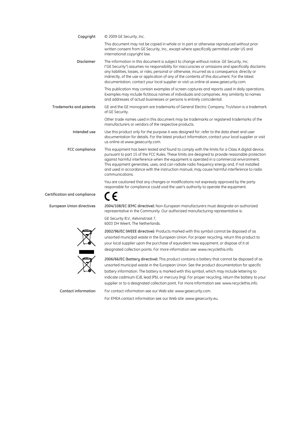 Interlogix TruVision PTZ Mini 12X User Manual User Manual | Page 2 / 65
