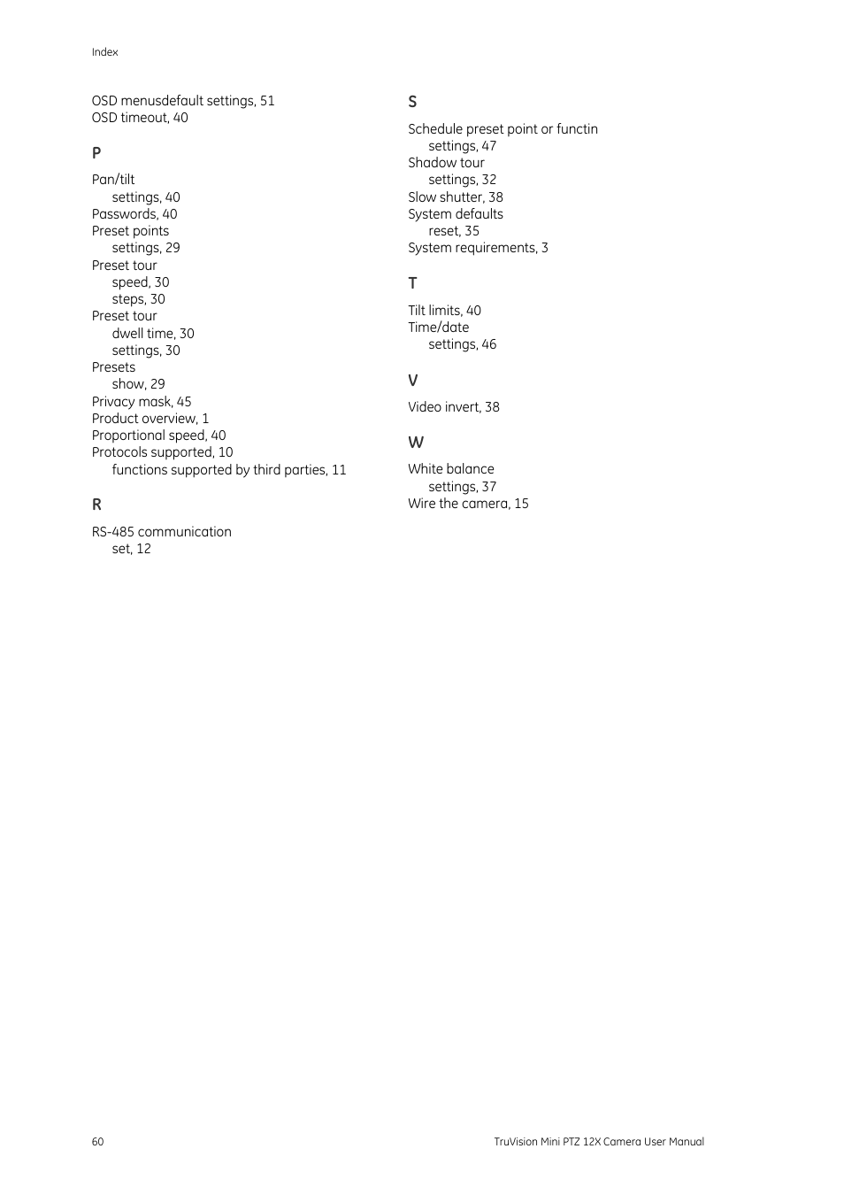 Interlogix TruVision PTZ Mini 12X User Manual User Manual | Page 64 / 65