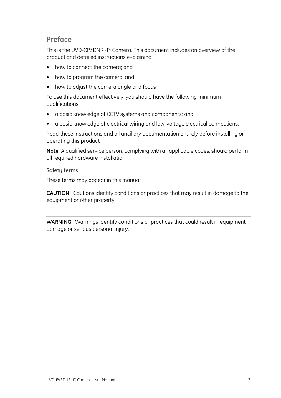 Preface, Preface 3 | Interlogix UVD-EVRDNR User Manual | Page 5 / 20