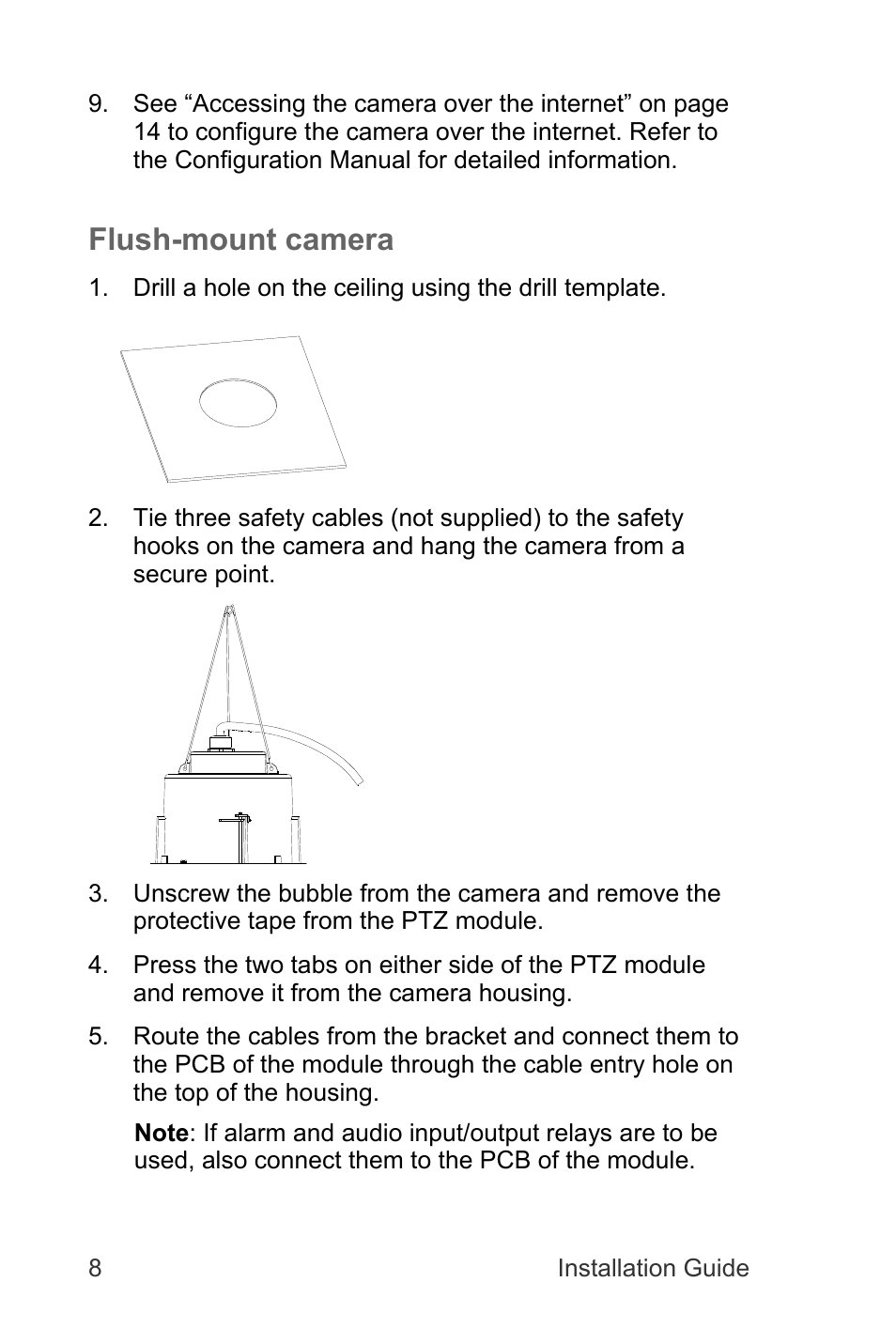 Flush-mount camera | Interlogix TruVision IP Megapixel PTZ Installation Manual User Manual | Page 8 / 20