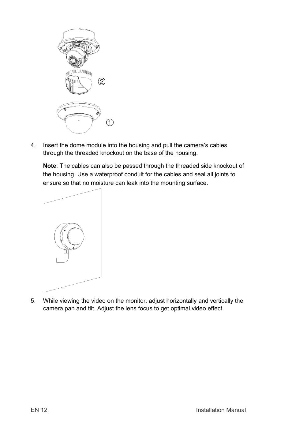 Interlogix TruVision IP Open Standards Outdoor Cameras Installation Manual User Manual | Page 12 / 20
