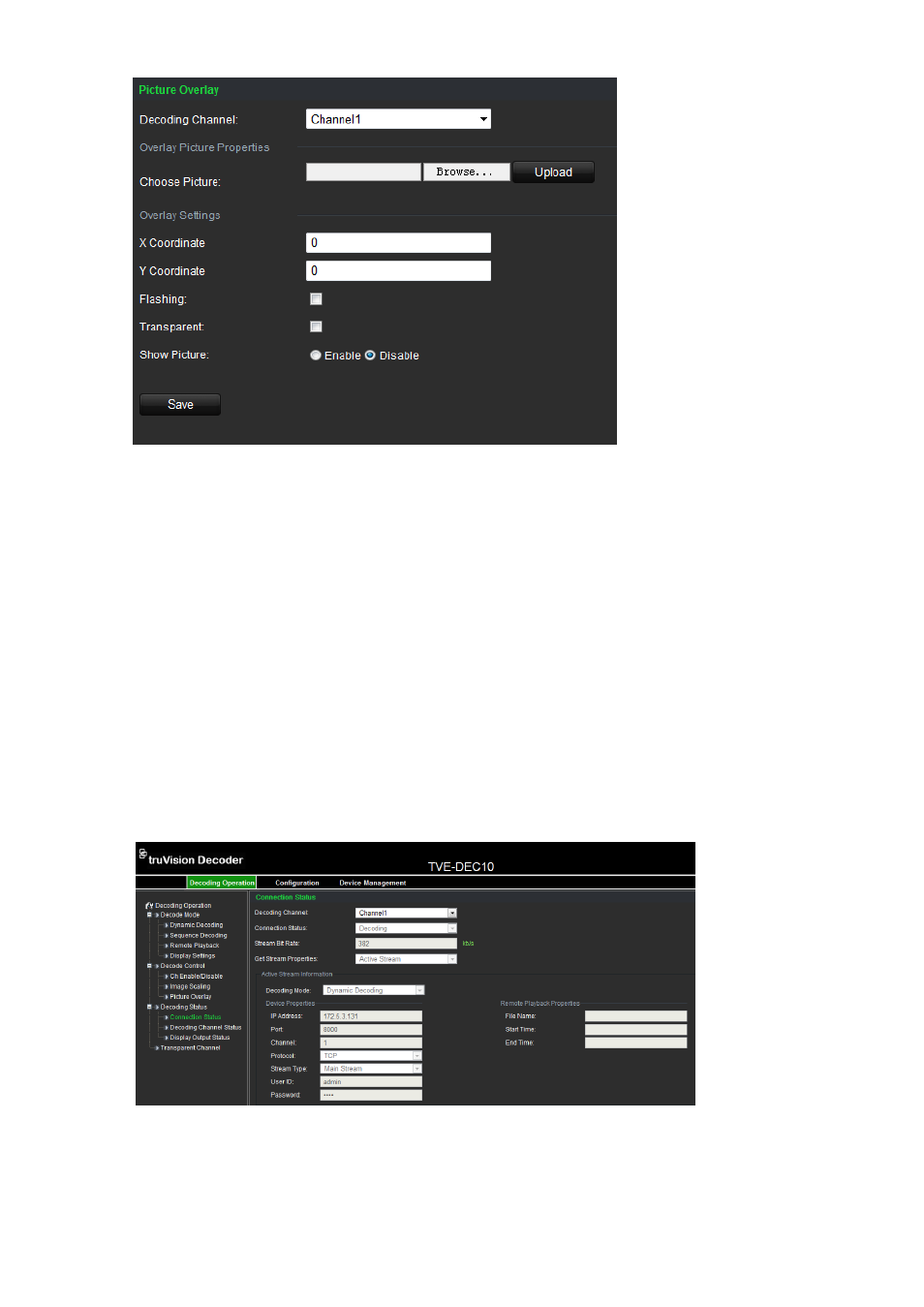 Connection status | Interlogix TVE-DEC10 User Manual | Page 20 / 32