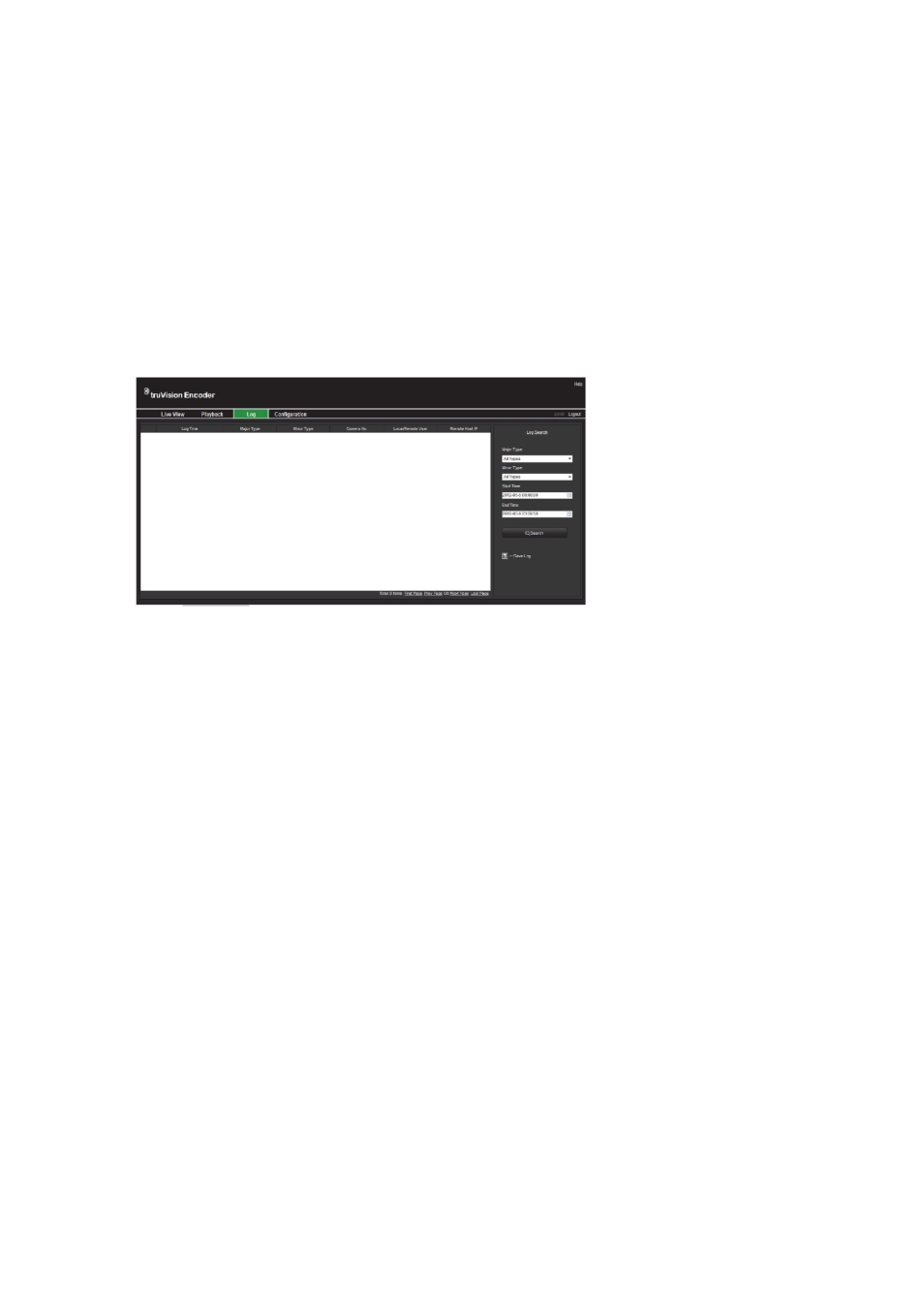 Encoder management 40, Searching system logs 40, Restoring default settings 40 | Encoder management, Searching system logs, Restoring default settings | Interlogix TVE Series User Manual | Page 44 / 50