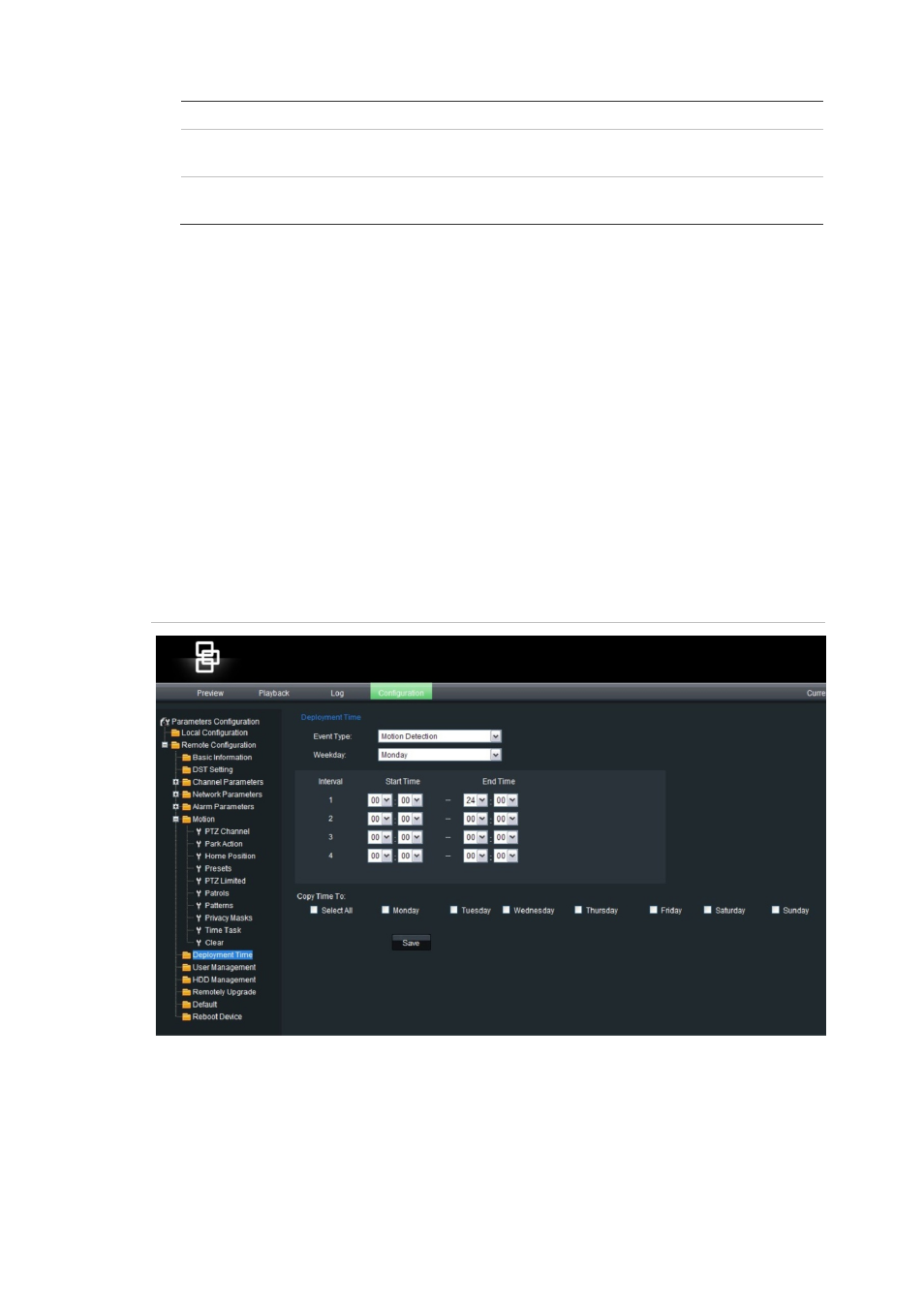 Event schedule for alarms | Interlogix UltraView IP PTZ 36X Camera User Manual User Manual | Page 63 / 86