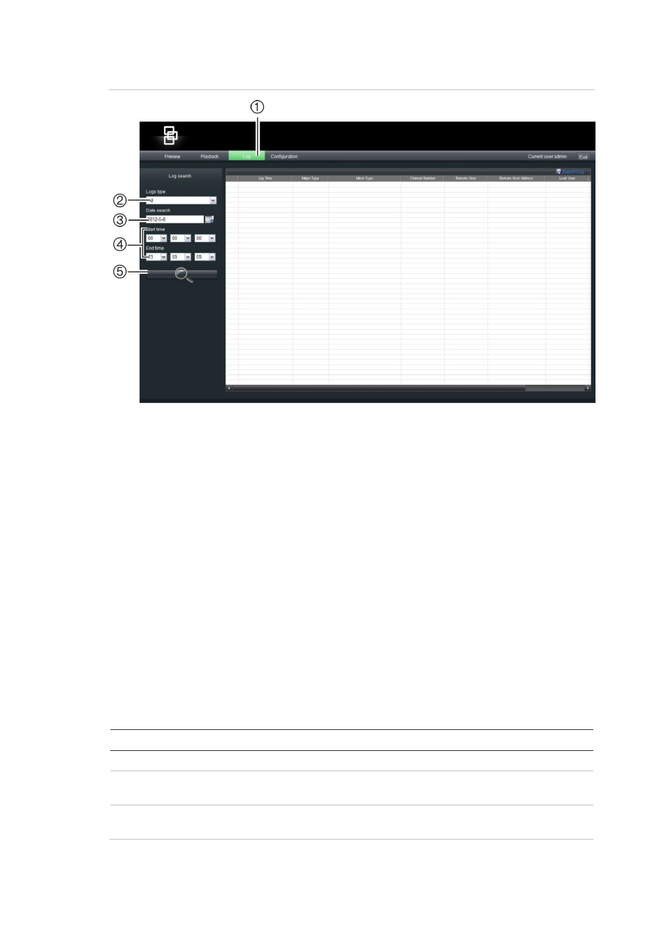 Searching for logs | Interlogix UltraView IP PTZ 36X Camera User Manual User Manual | Page 77 / 86