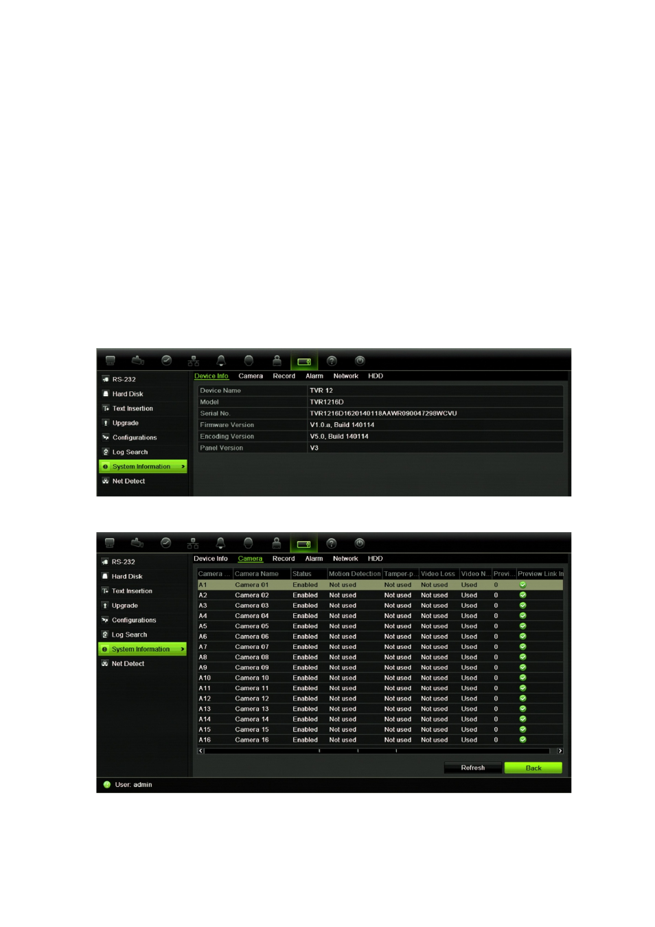 Viewing system information | Interlogix TruVision DVR 12 User Manual User Manual | Page 106 / 160